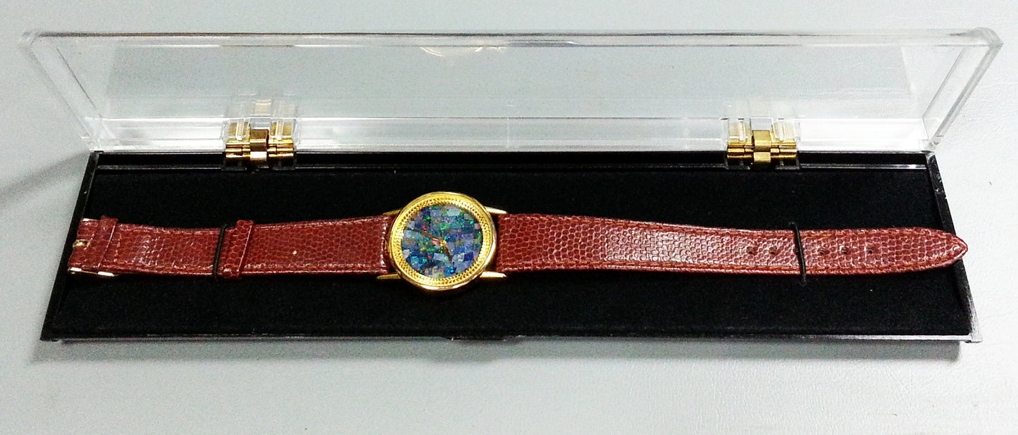 03652.0 - Australia brand opal watch with black or brown leather strap