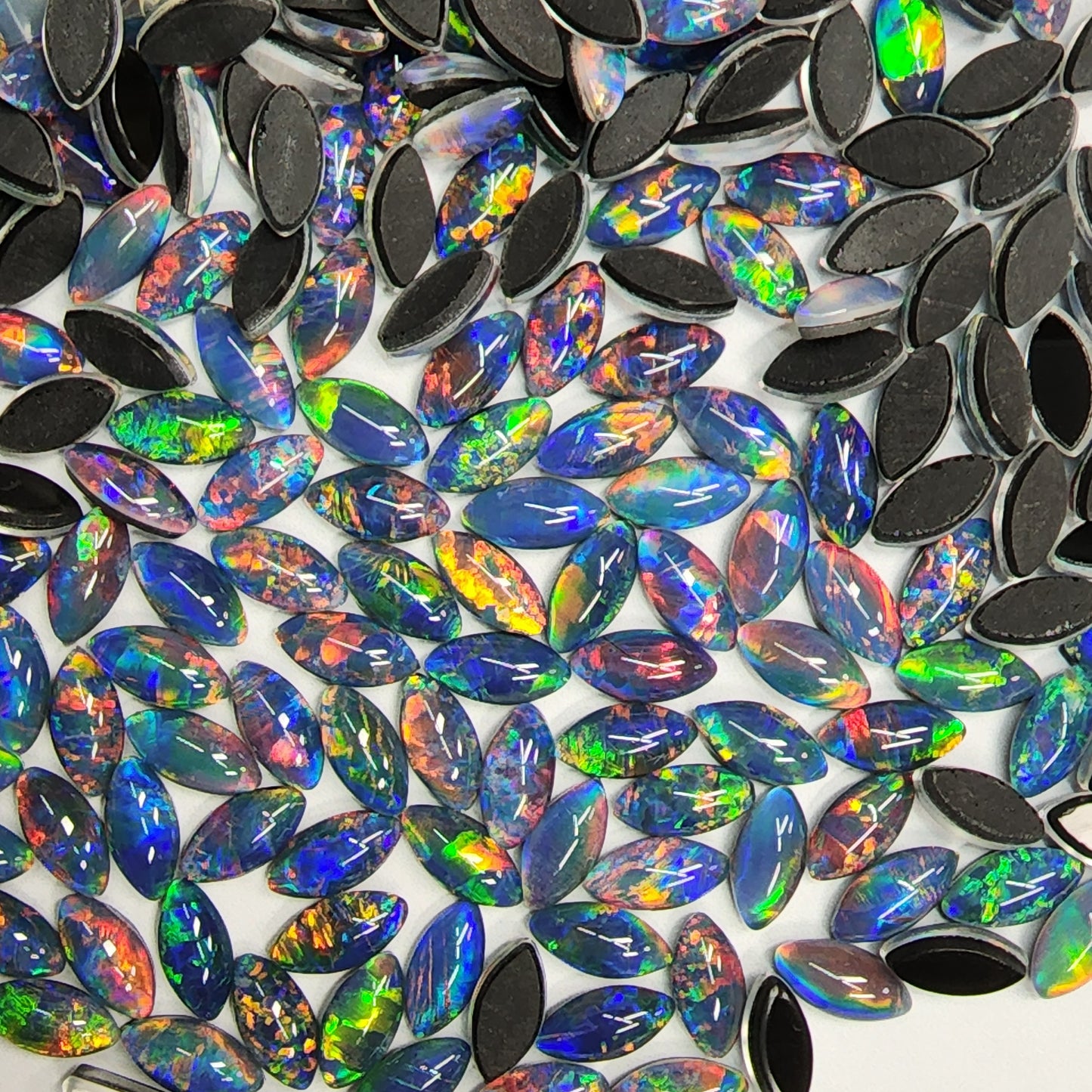 13285.0 - 10x5 mm Marquise Navette cut Opal Triplets Made from Australian Opal of Superb Quality Contact us for matching pairs or colours