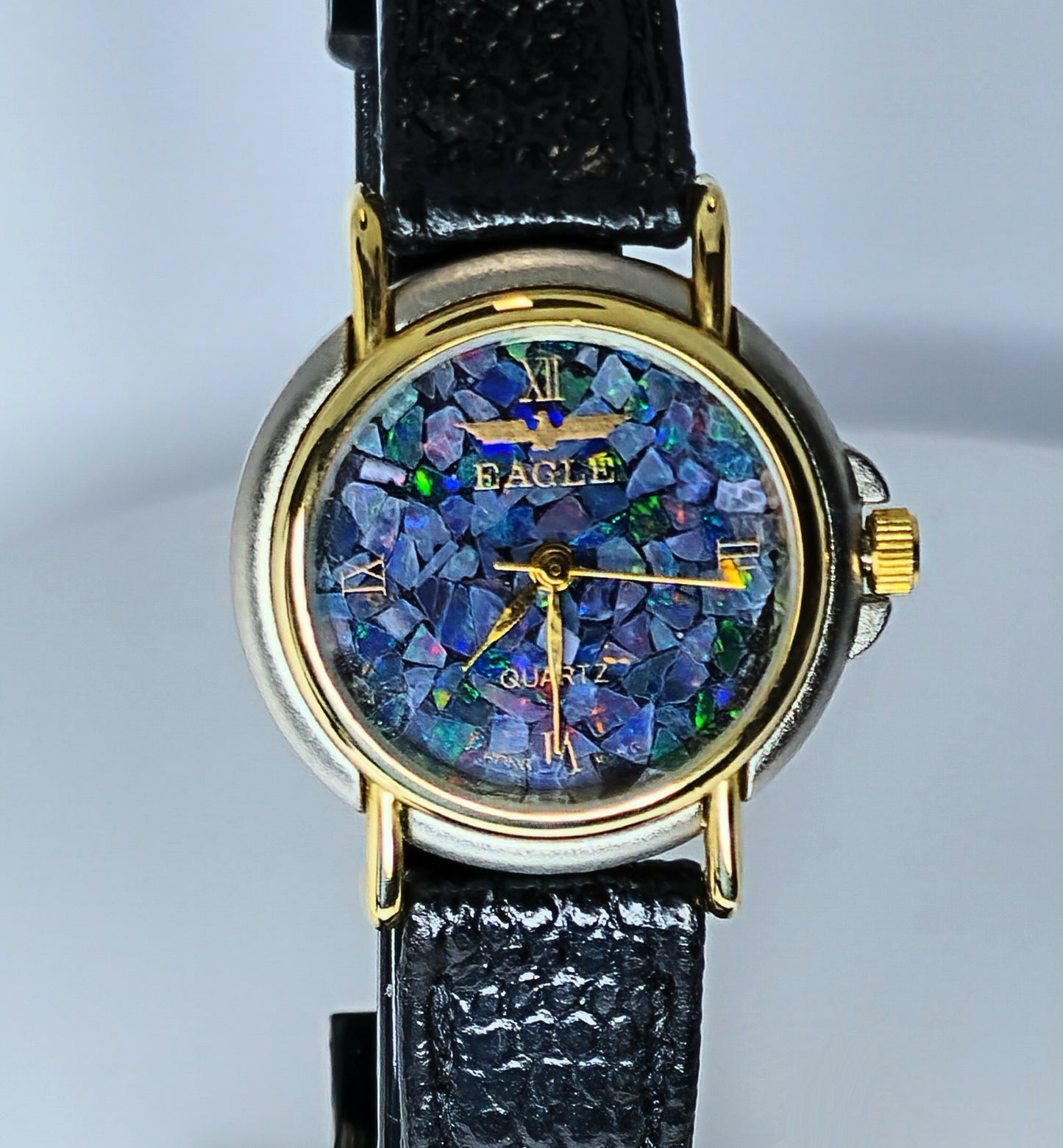 54168.0 - "Eagle" Watch Natural Australian Opal 25 x 7 mm Gray and Gold case 23 cm Water resistant Citizen quartz movement Presentation box