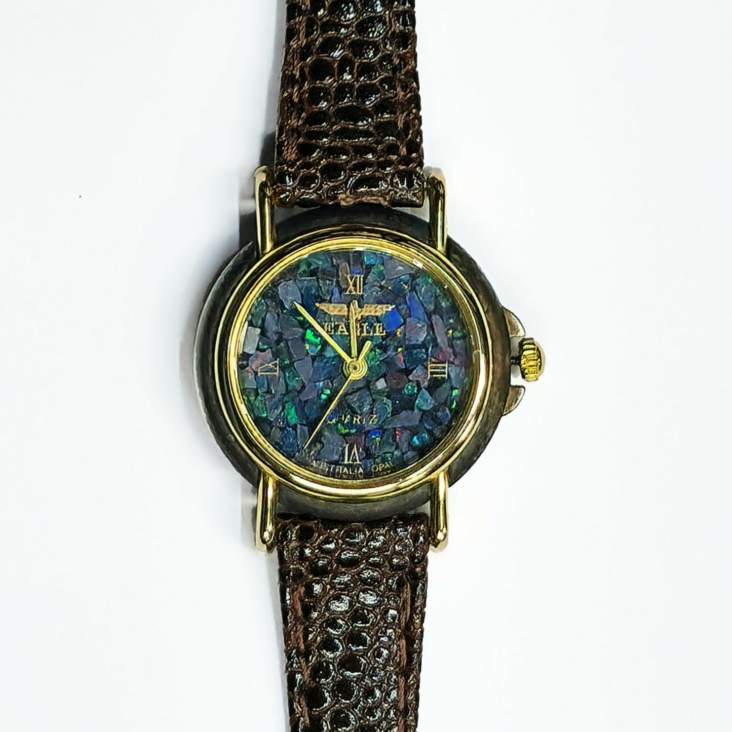 54447.0 - EAGLE opal watch with black case and gold coloured trim 25 mm x 7 mm