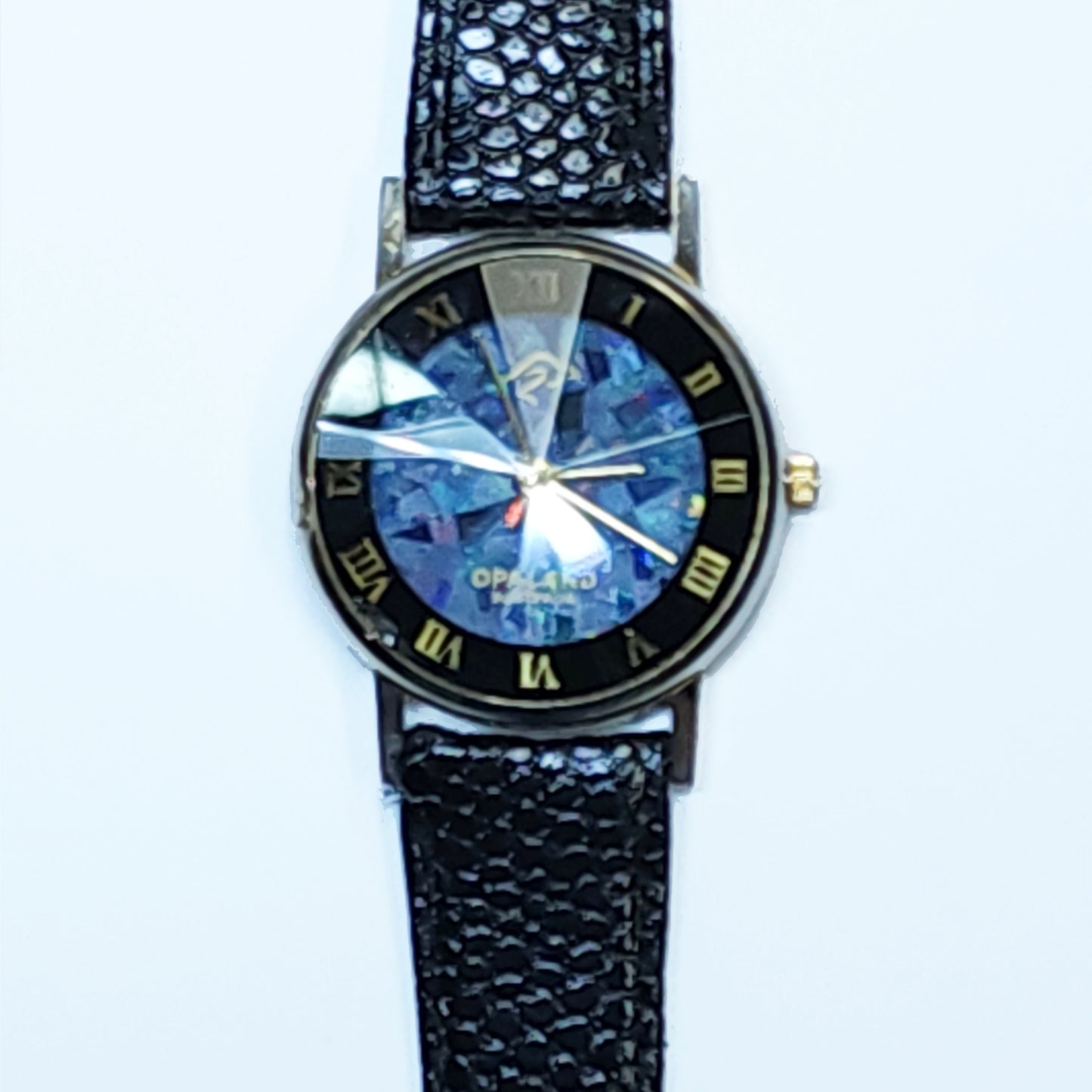 10809.0 - Gents "Eagle" Opal Watch with faceted pyramid glass
