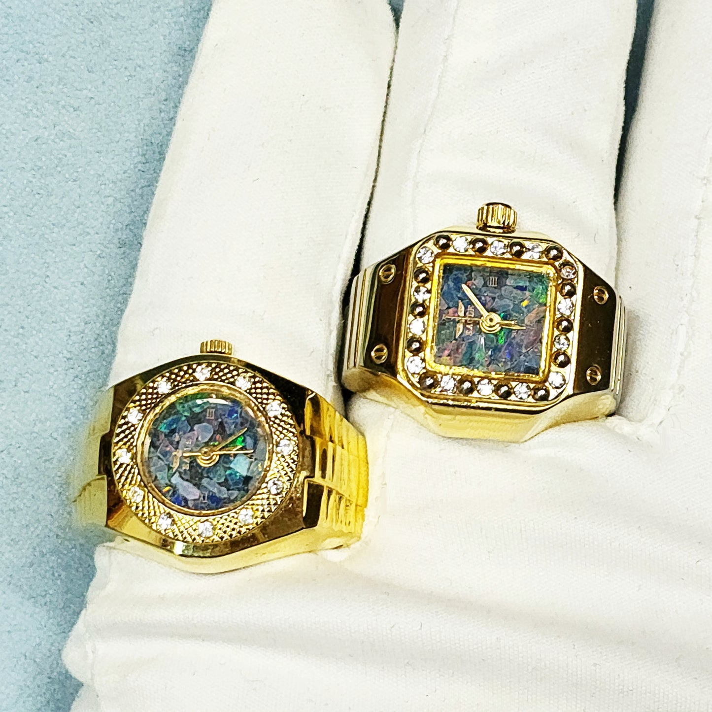 54457.0 - Gold Plated "Eagle" Opal Ring Watch used