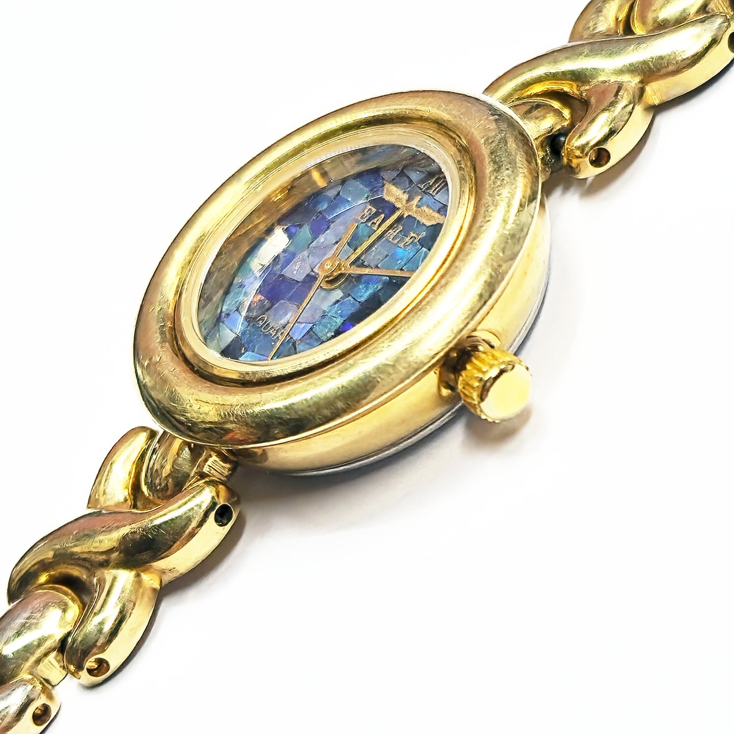 54460.0 - Eagle ladies Opal watch bracelet Gold plated 18cm 25 mm face