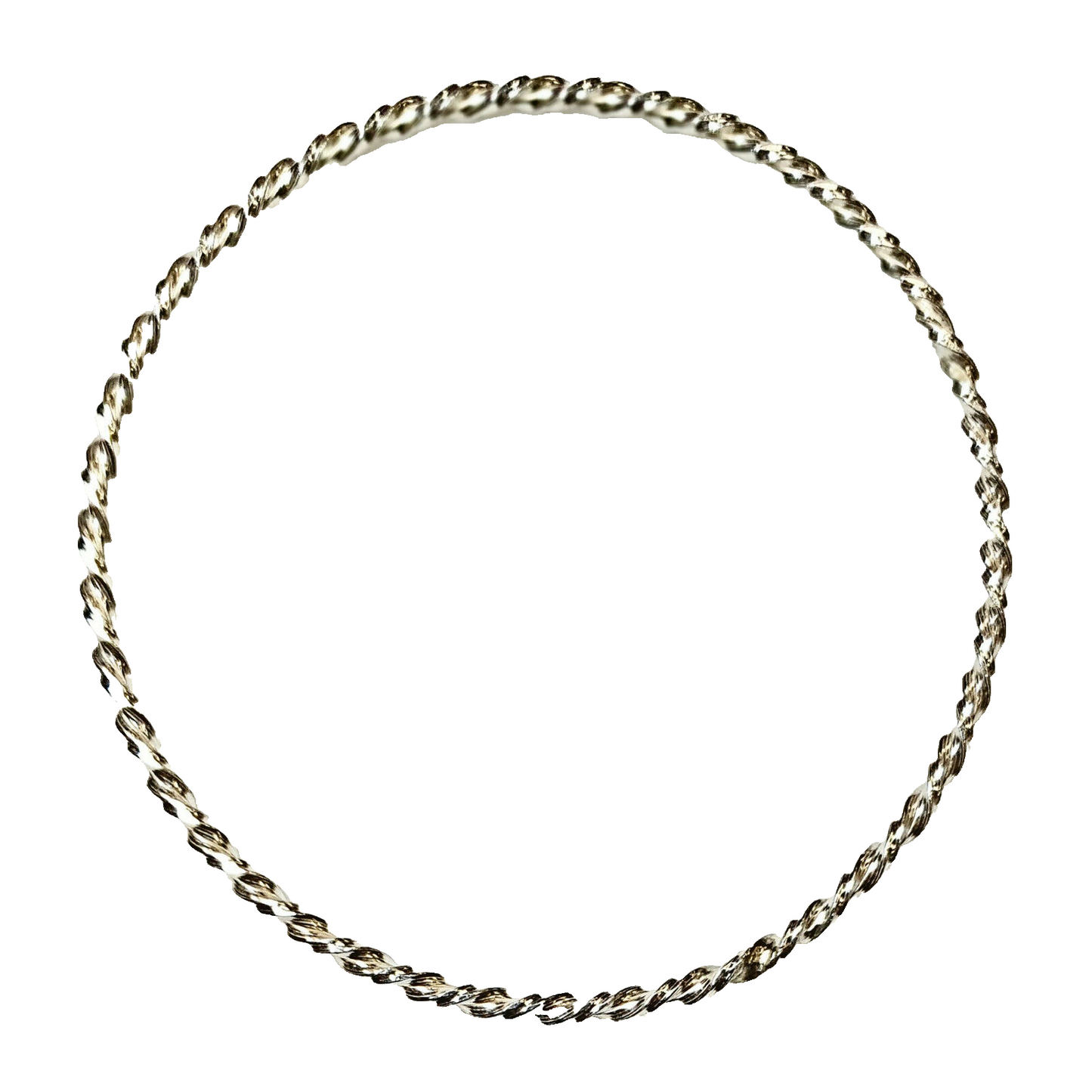 08783 - 2.6 mm S/Silver Twisted Wire Style Bangle 65 mm Internal Size and 6.6 Gr