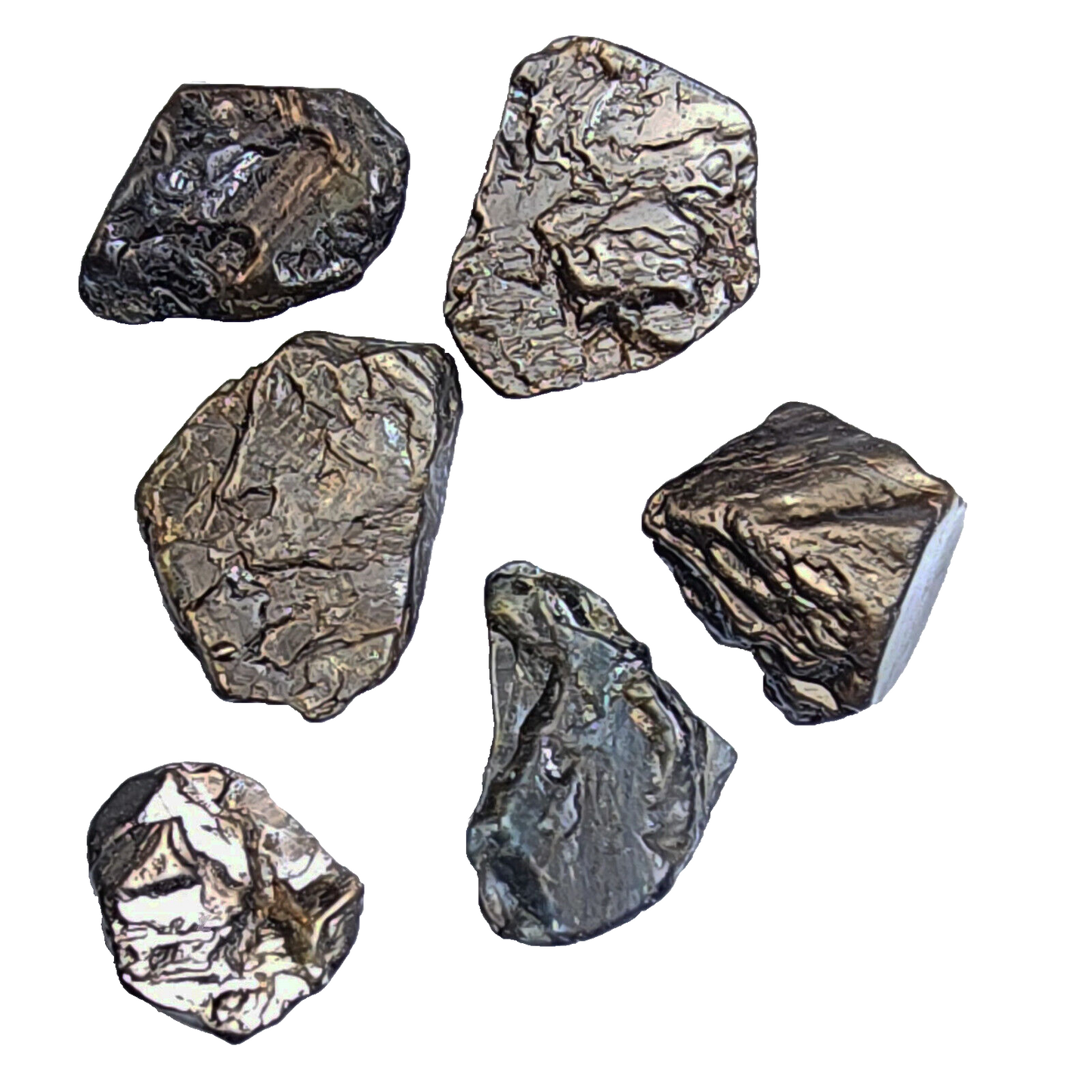53652.0 - 6 Australian Raw Black Star Sapphires Flat klar til å settes inn i smykker