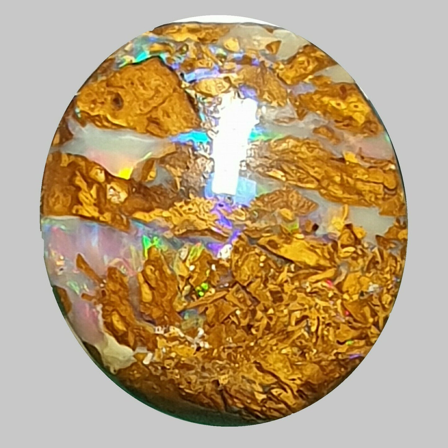 53467 - 16 Oval Cut Golden Boulder Opal Matrix About 13 x 9 mm to 26 x 23 mm