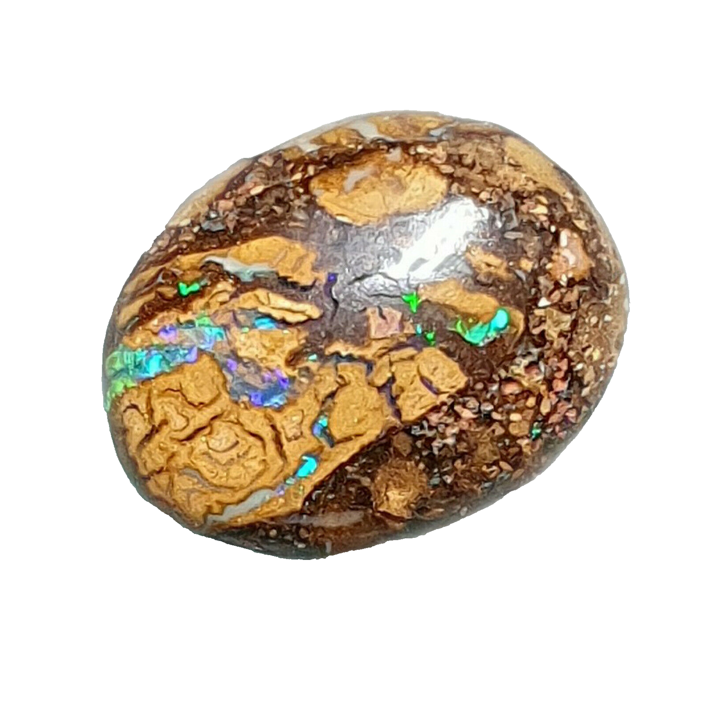 53467 - 16 Oval Cut Golden Boulder Opal Matrix About 13 x 9 mm to 26 x 23 mm