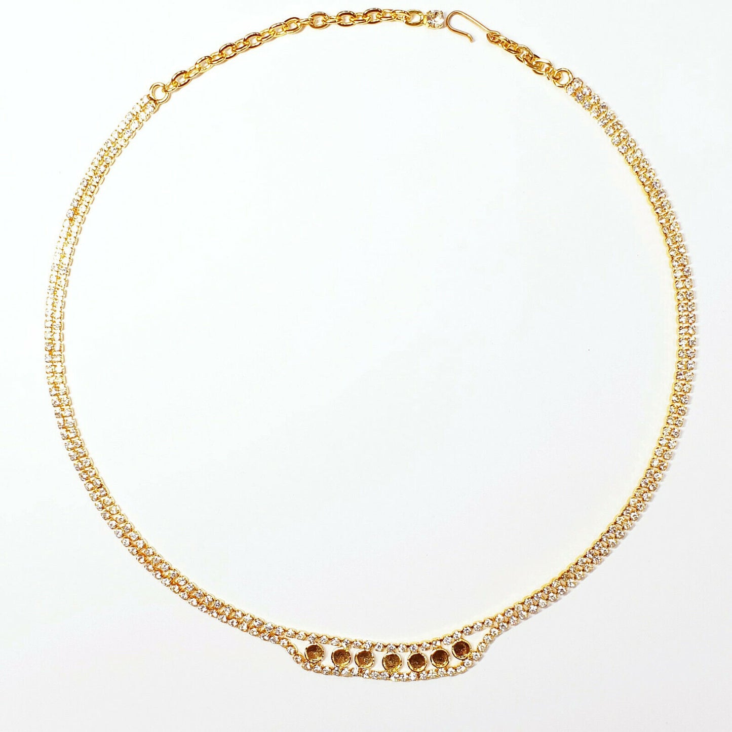 53417.0 - 4 Vintage Swarovski Rhinestone Chain Necklace with 7 Cups for 4 mm Stones