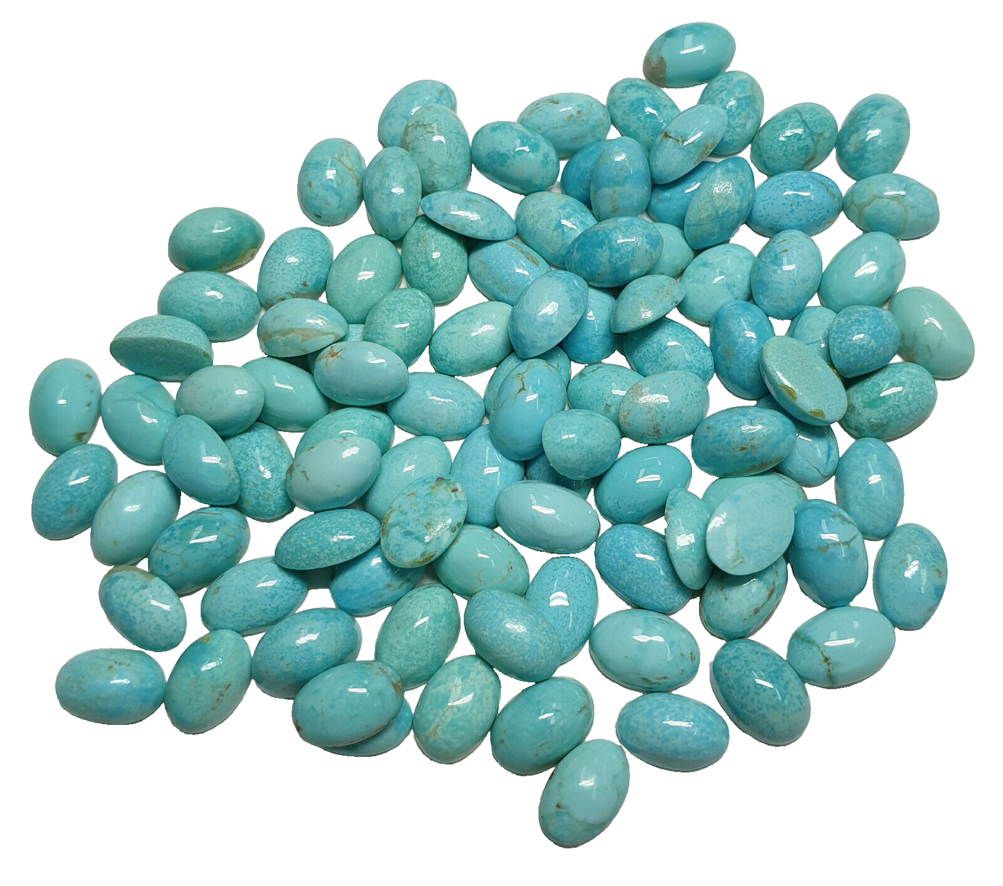 53418 - 25 Natural Australian Turquoise 6x4 mm Oval, First Time Ever For Sale