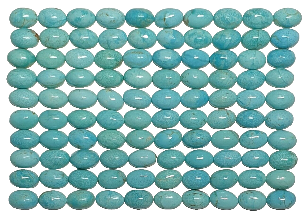 53418 - 25 Natural Australian Turquoise 6x4 mm Oval, First Time Ever For Sale