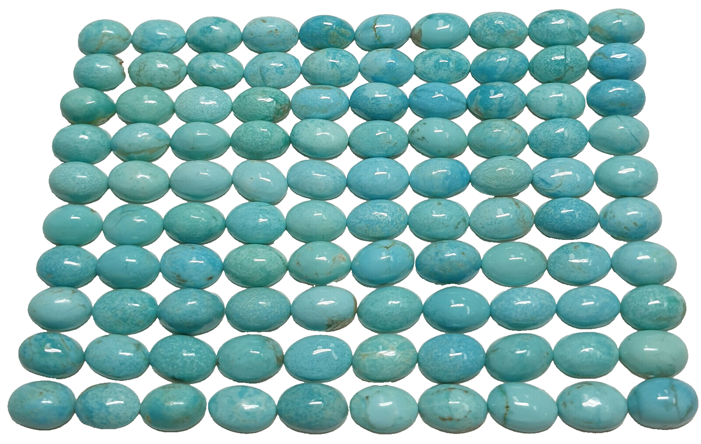 53418 - 25 Natural Australian Turquoise 6x4 mm Oval, First Time Ever For Sale