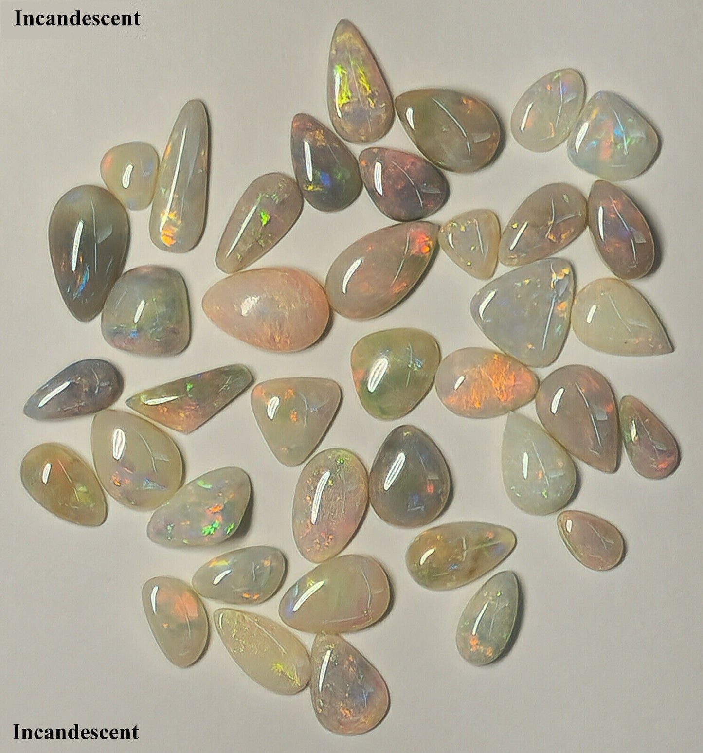54123.0 - 39 pieces Natural Australian White Opals from 6x5 to 11x6 mm 30.23 cts