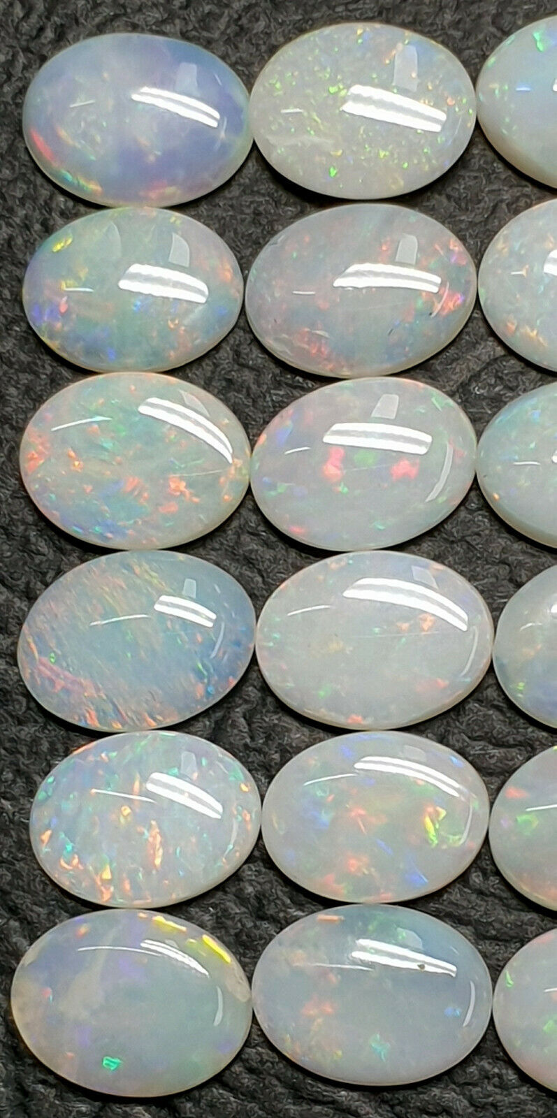 53407 - 30 Aussie Natural Earth Mined Coober Pedy Solid White Opals 8x6 mm Oval