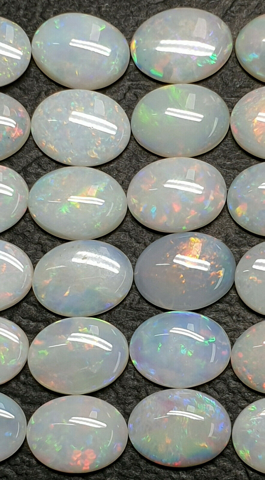 53407 - 30 Aussie Natural Earth Mined Coober Pedy Solid White Opals 8x6 mm Oval