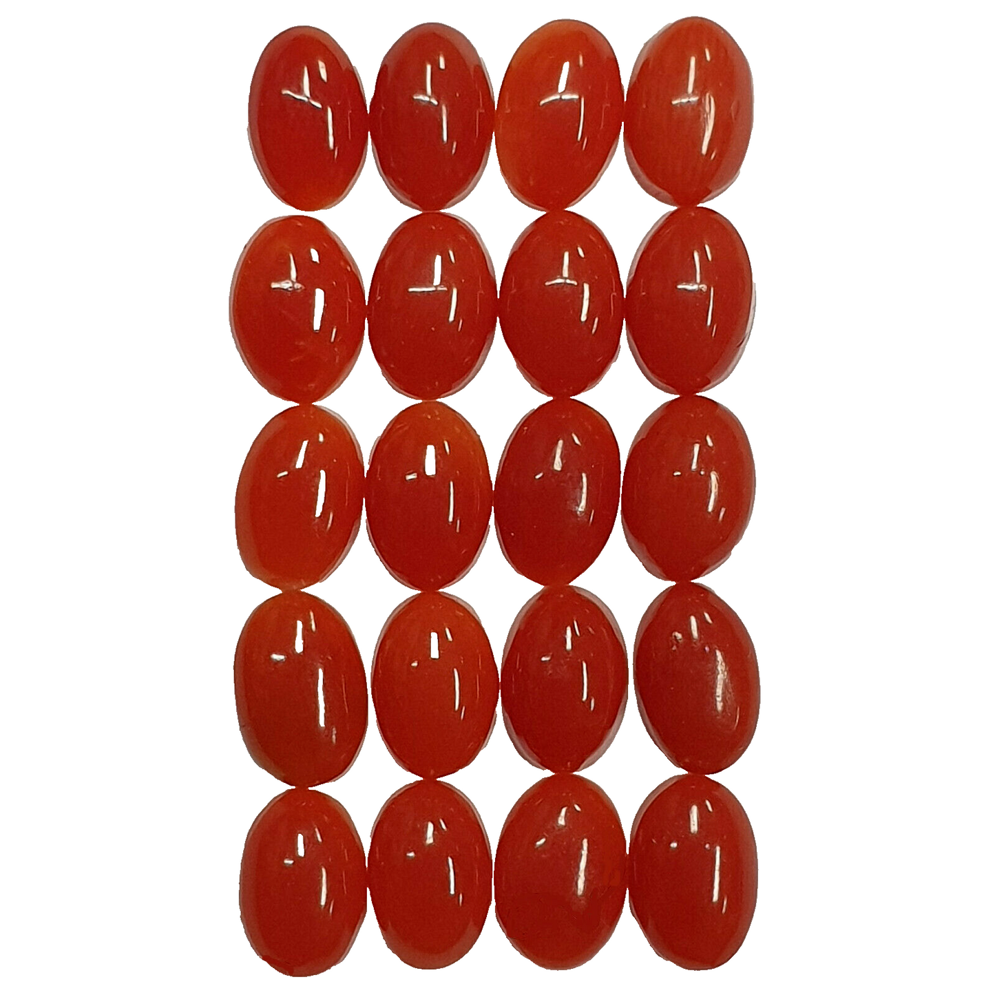 53547 - One 20 Piece Lot 6x4 mm Natural Oxblood Coral From Taiwan 1970's/1980's