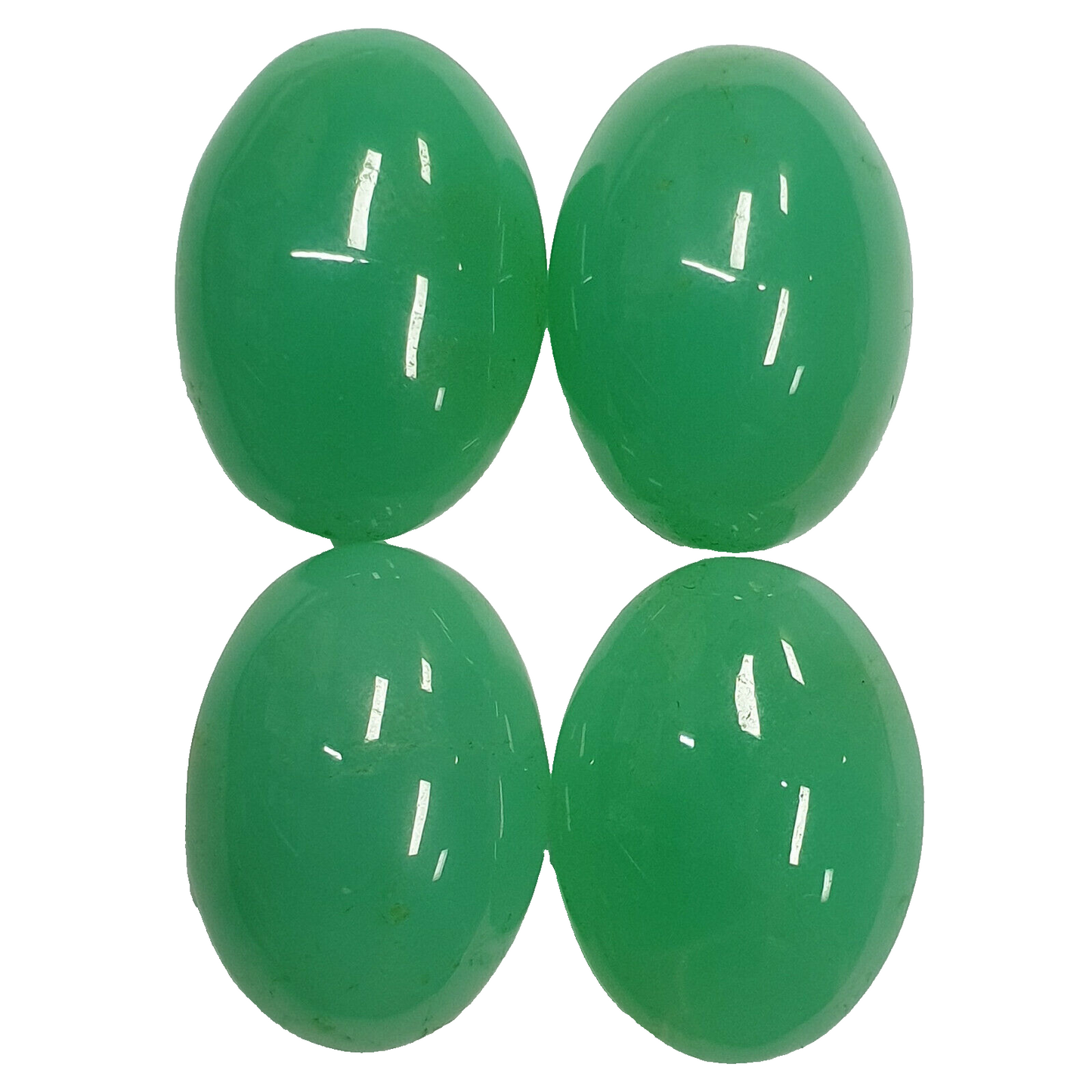 53546 - 1 Piece 18x13 mm Oval Cut Cabochon Australian Green Chrysoprase