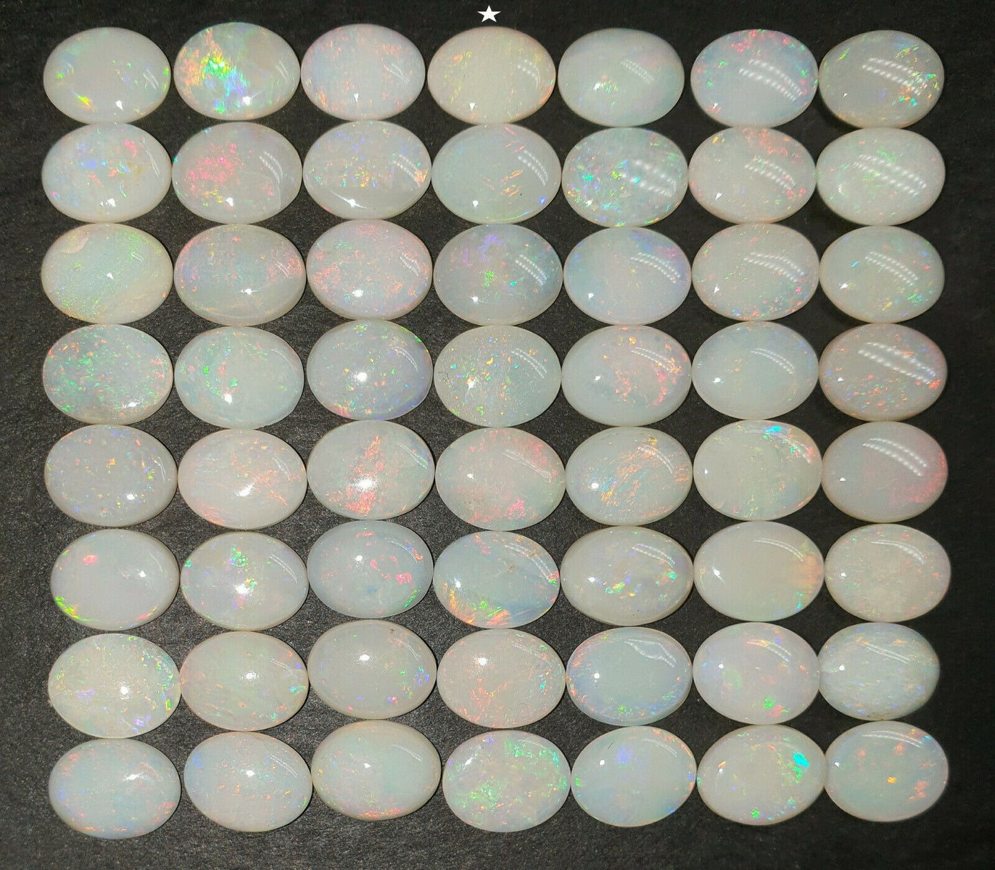 53521 - 56 Australian Natural Earth Mined Coober Pedy White Opal 9x7 mm Oval