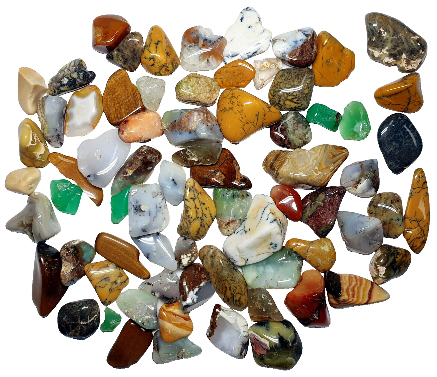 52224 - 1 Kg Mixed Natural Non Treated Large Size Tumbled Australian Gemstones