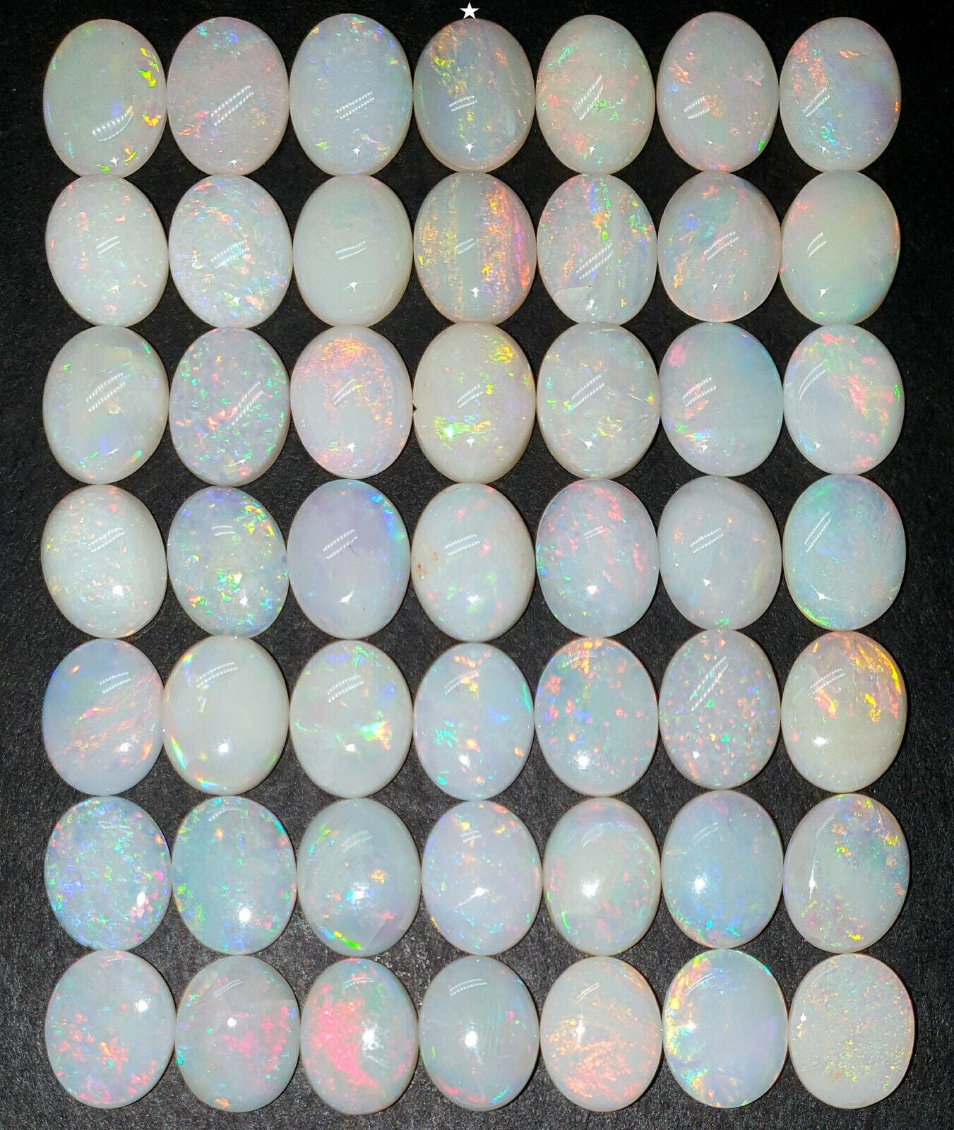 53522 - 49 Australian Natural Earth Mined Coober Pedy White Opal 9x7 mm Oval