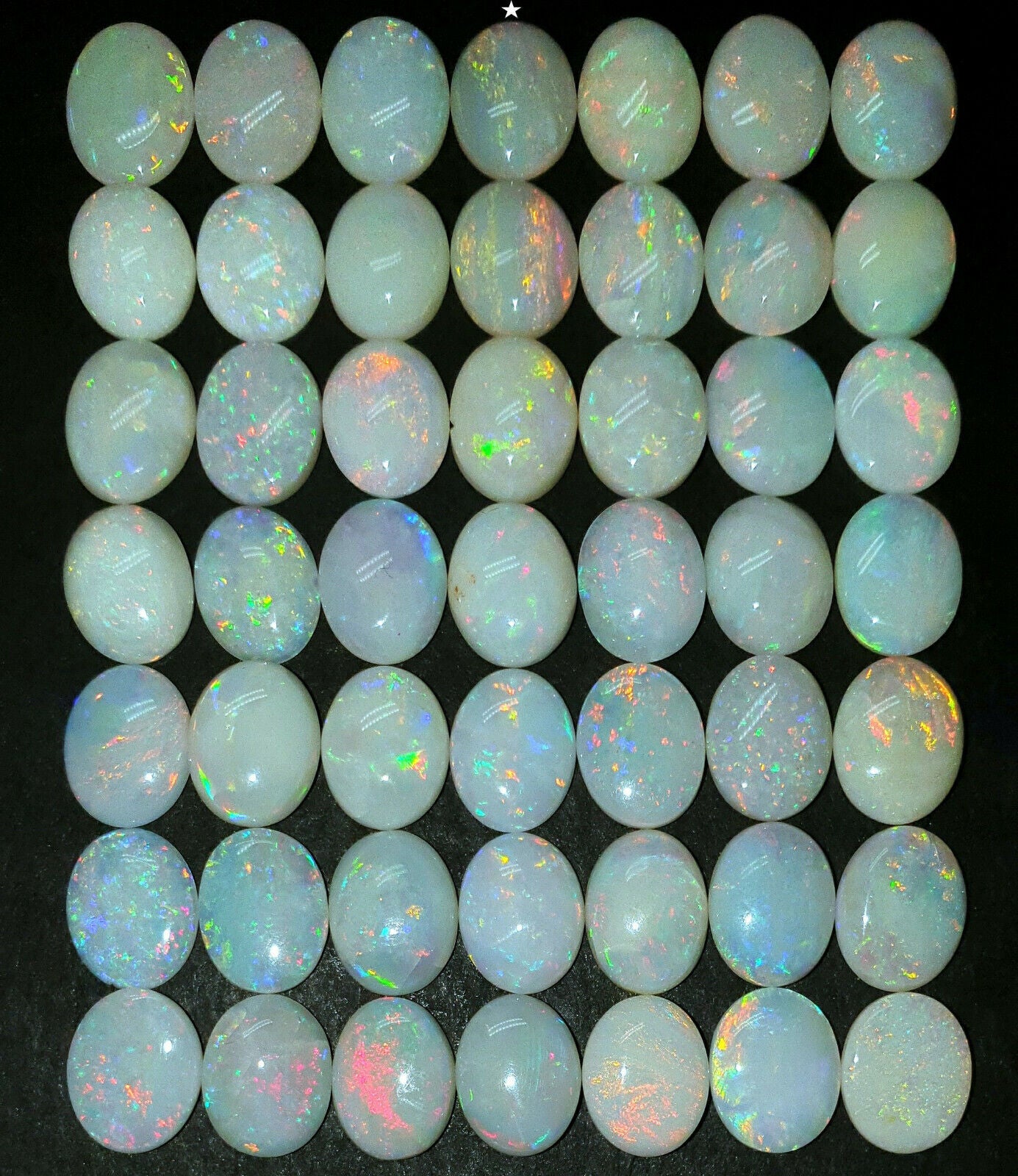 53522 - 49 Australian Natural Earth Mined Coober Pedy White Opal 9x7 mm Oval