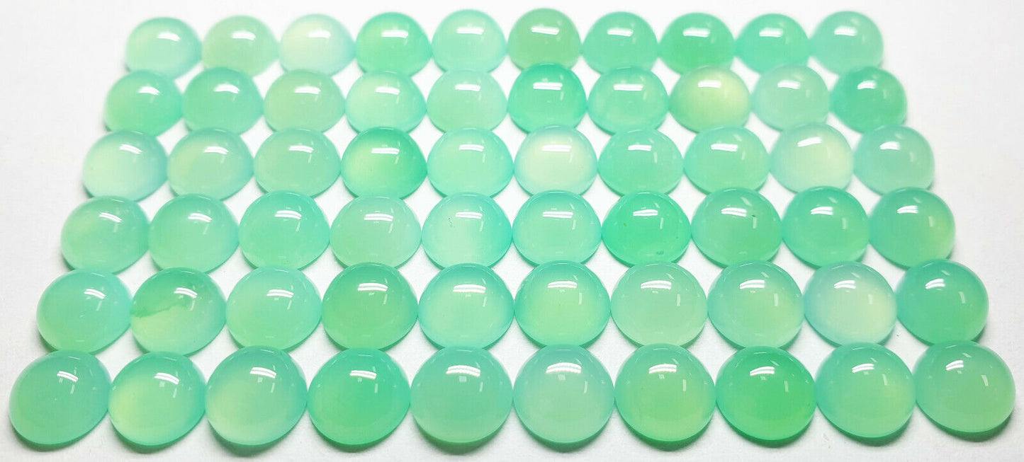 52250 - 15 Australian 8 mm Round Cut Chrysoprase in Exceptional Shade of Green