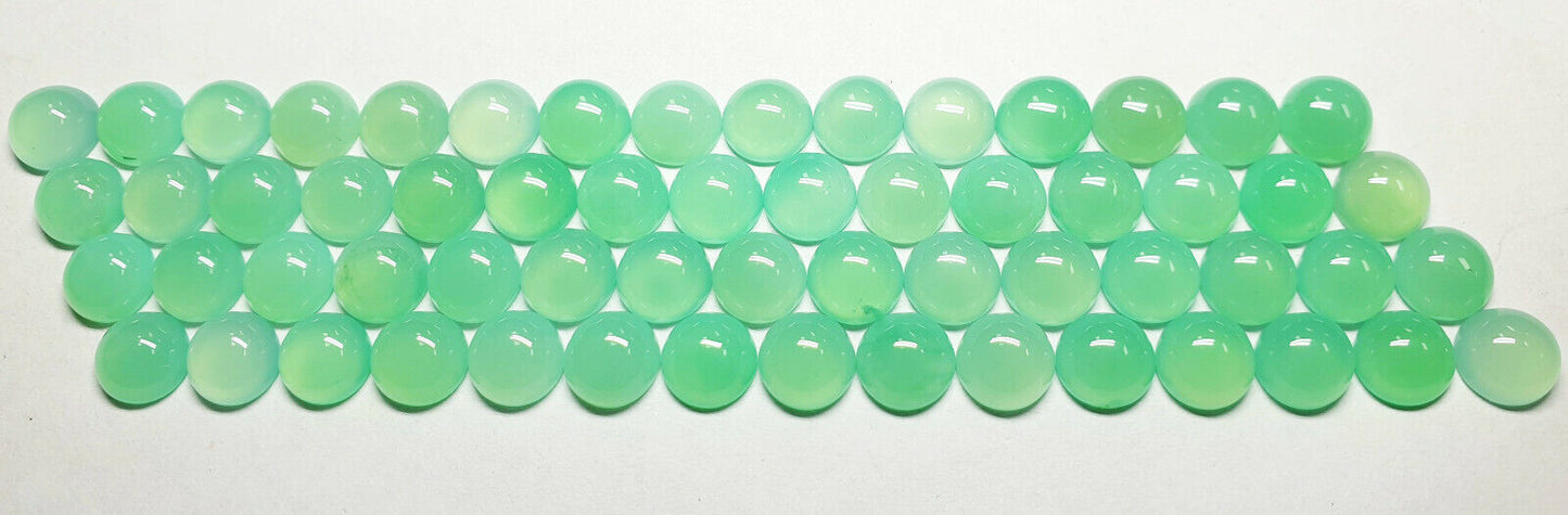 52250 - 15 Australian 8 mm Round Cut Chrysoprase in Exceptional Shade of Green