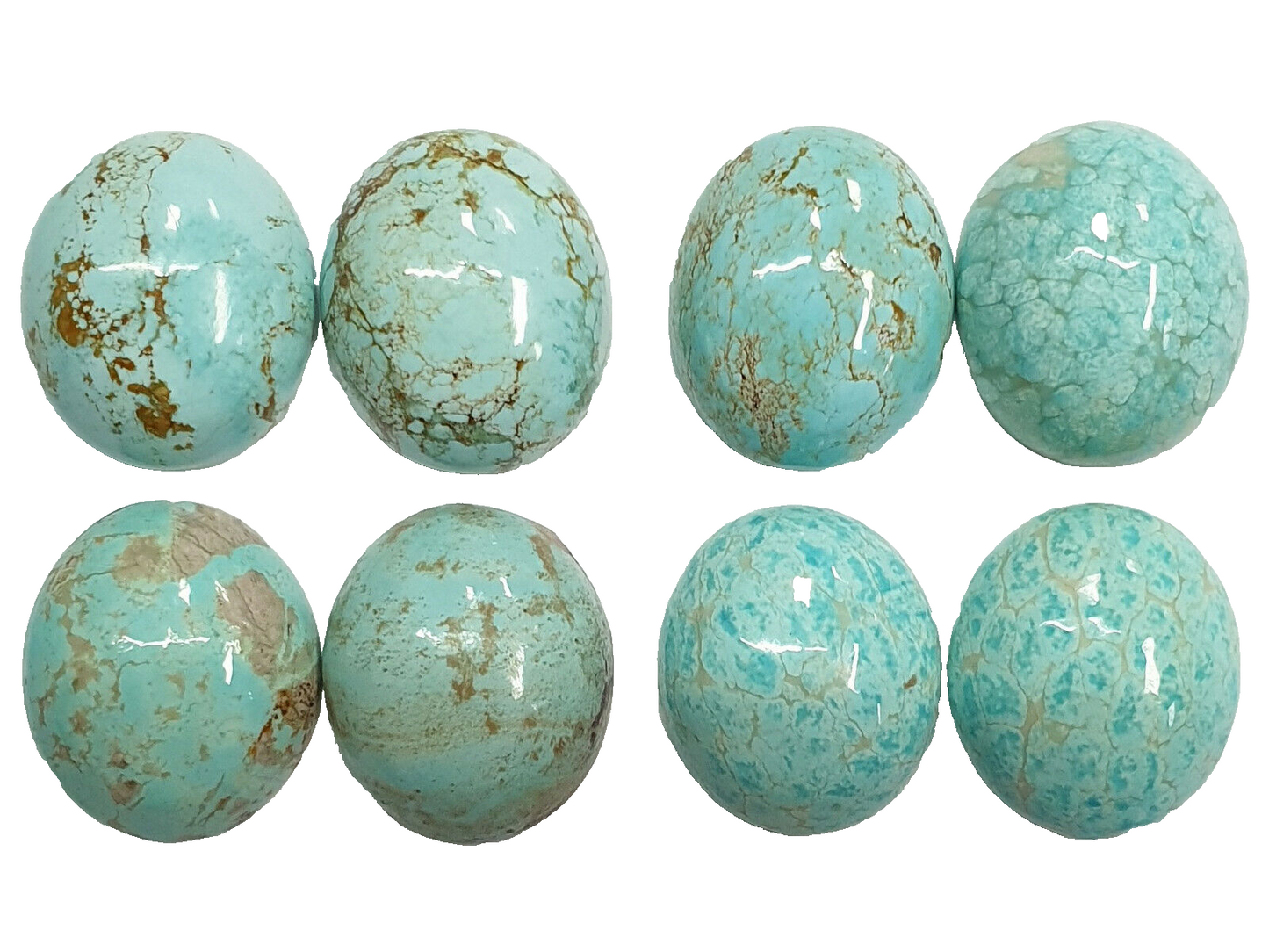 53543 - 8 Very Rare Natural Australian Turquoise 14x12 mm Ovals NOT TREATED !!!