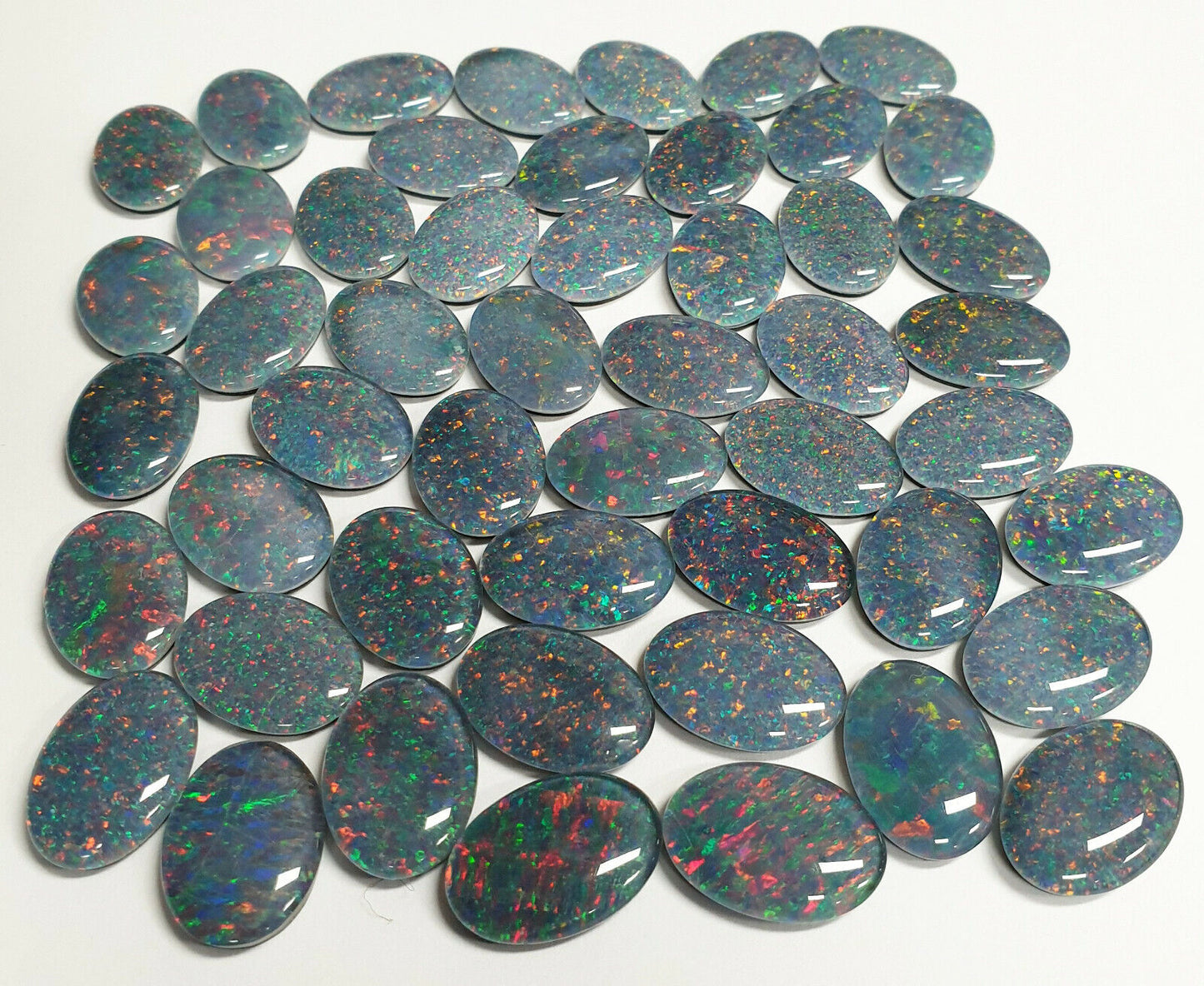 52458 - 10 Australian 18x13 mm Oval Opal Triplets Australian Made Natural Opal