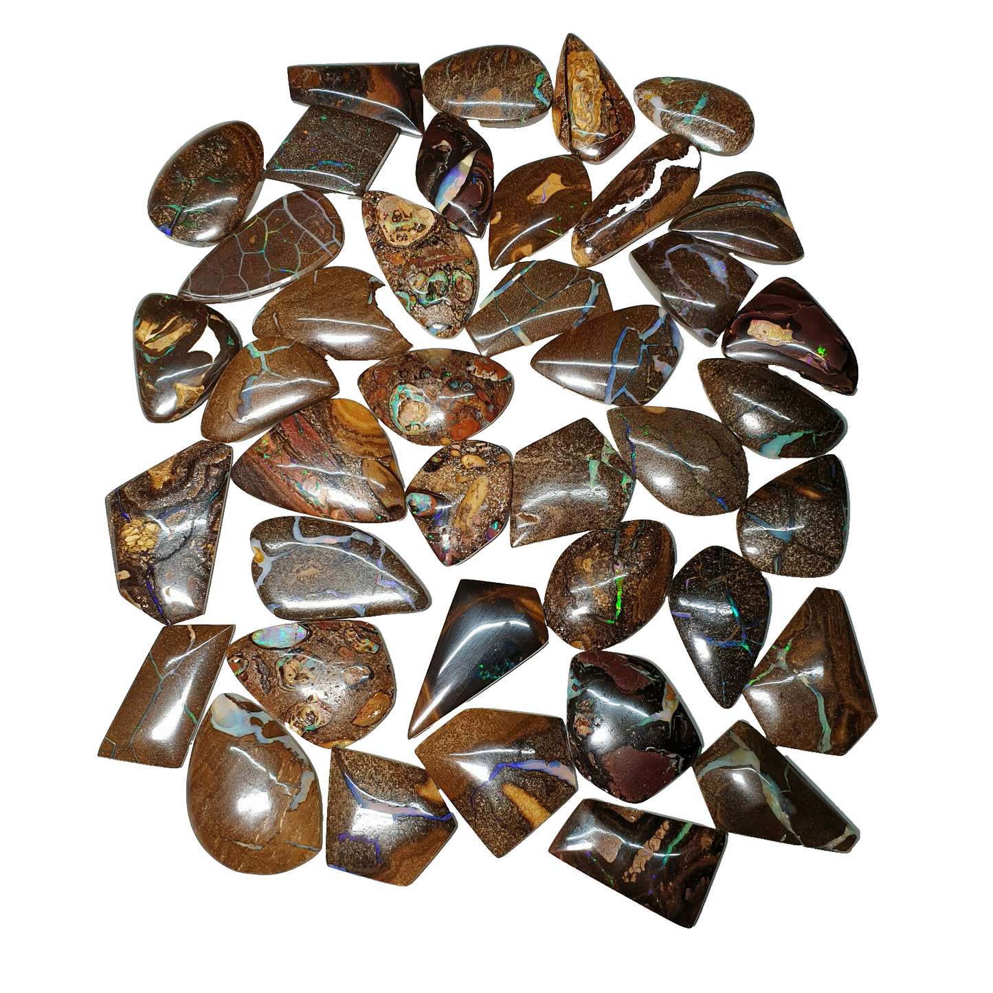 52007.1 - 10 Well Cut Free Shaped Australian Boulder Opal Matrix Bulk Discounts