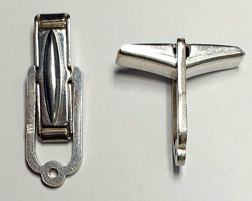 52266.2 - 50 Pairs Sterling Silver Cuff Links Spring Loaded stays Open or Closed