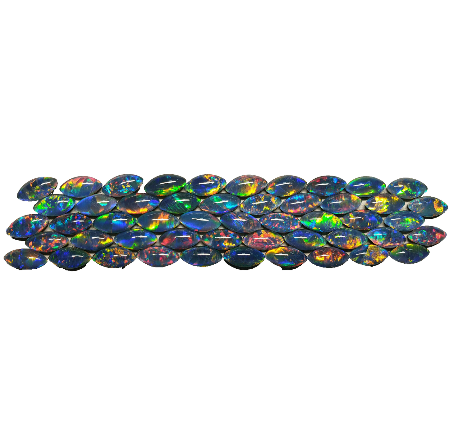 52183 - 5 pieces 10 x 5 mm Navette Triplets Made in Australia with Natural Opal