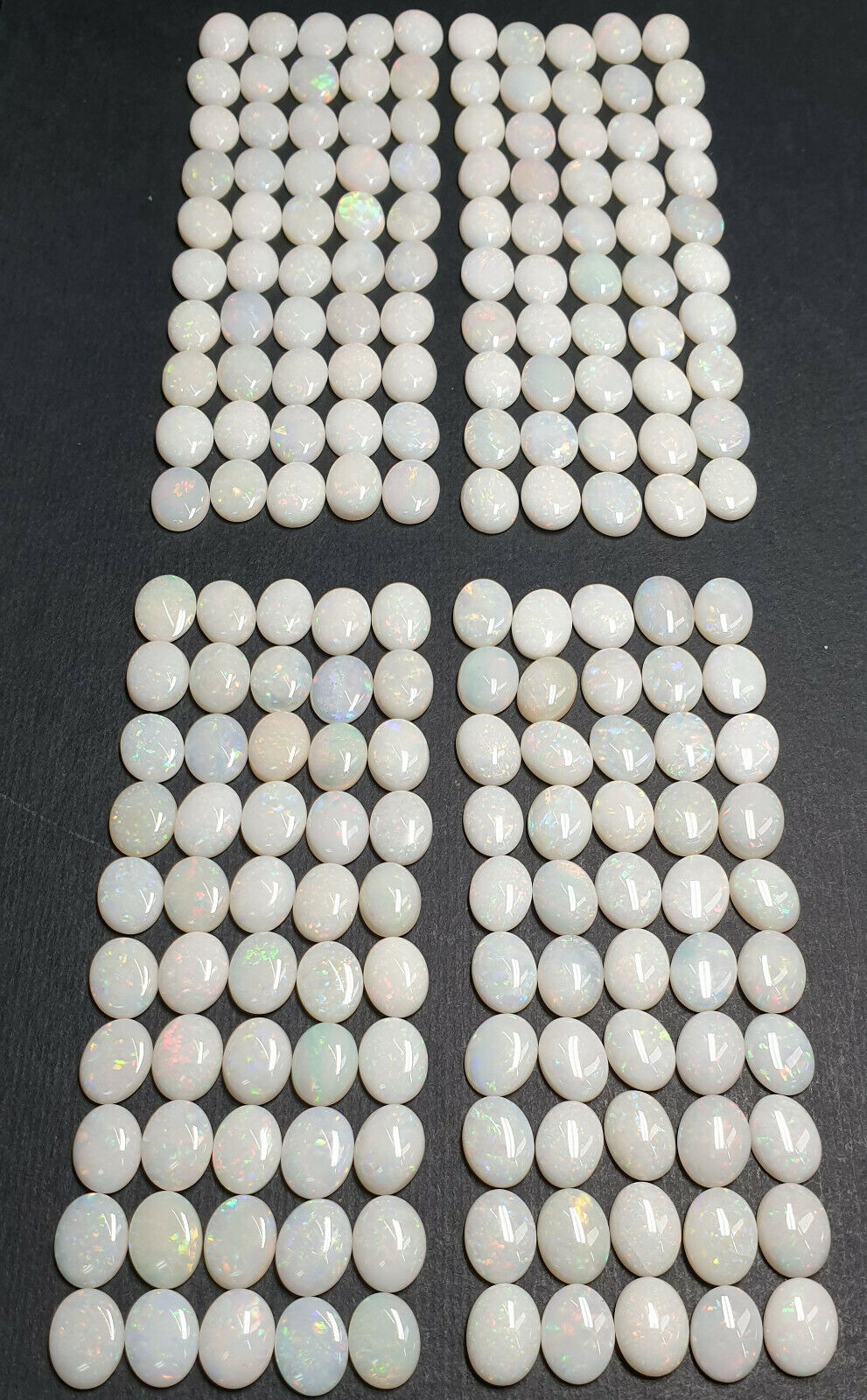 52204 - Lot of 50 Natural Australian Solid White Opals 9x7 mm Oval Cut For Sale