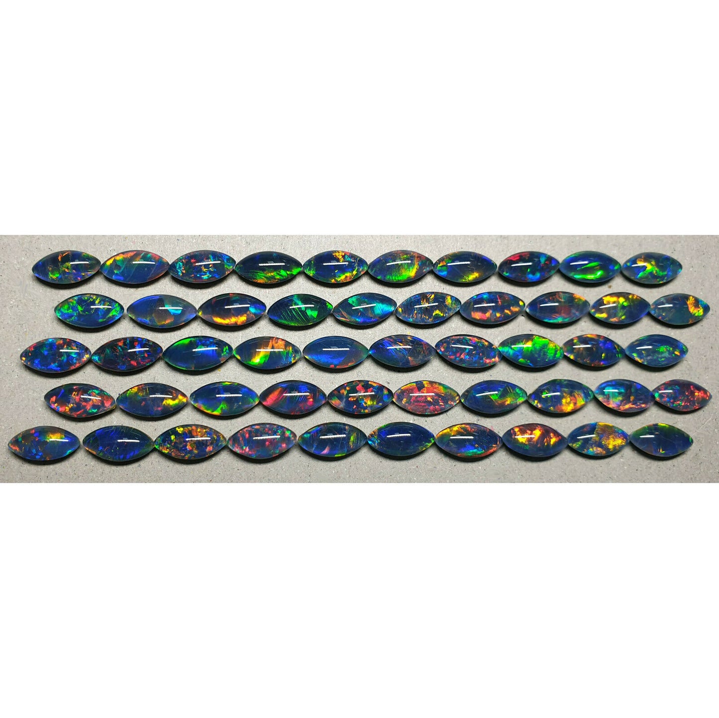 52183.2 - 25 Pieces of 10 x 5 mm Marquise Australian Made Natural Opal Triplets