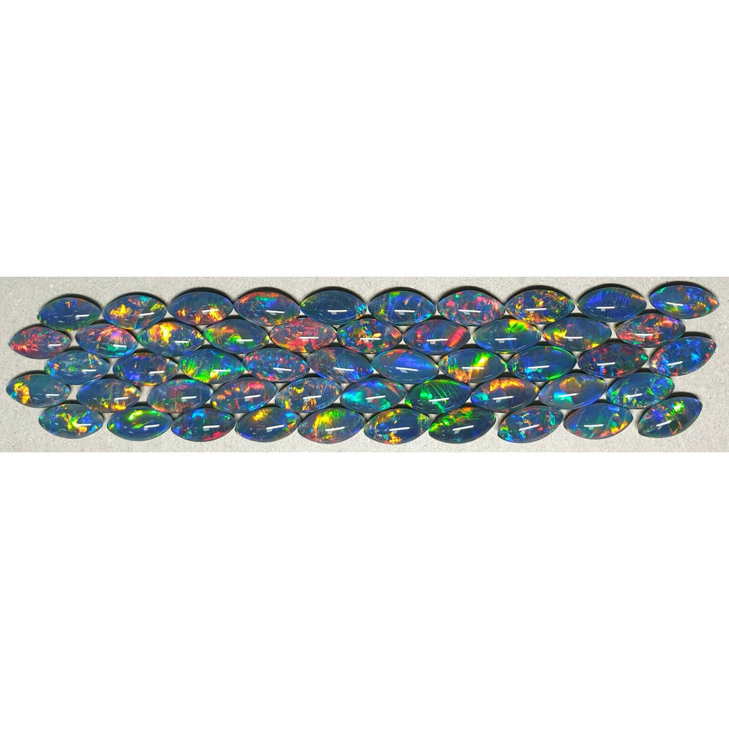 52183 - 5 pieces 10 x 5 mm Navette Triplets Made in Australia with Natural Opal