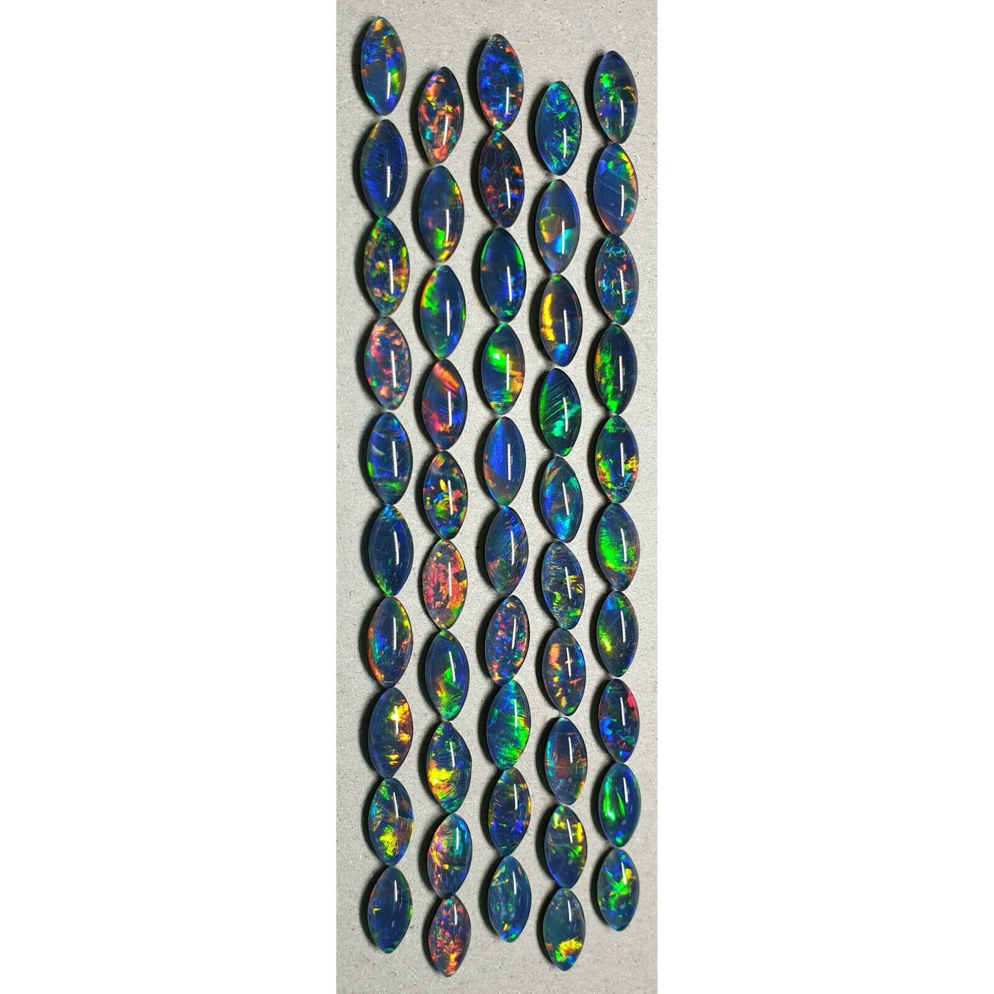 52183.2 - 25 Pieces of 10 x 5 mm Marquise Australian Made Natural Opal Triplets