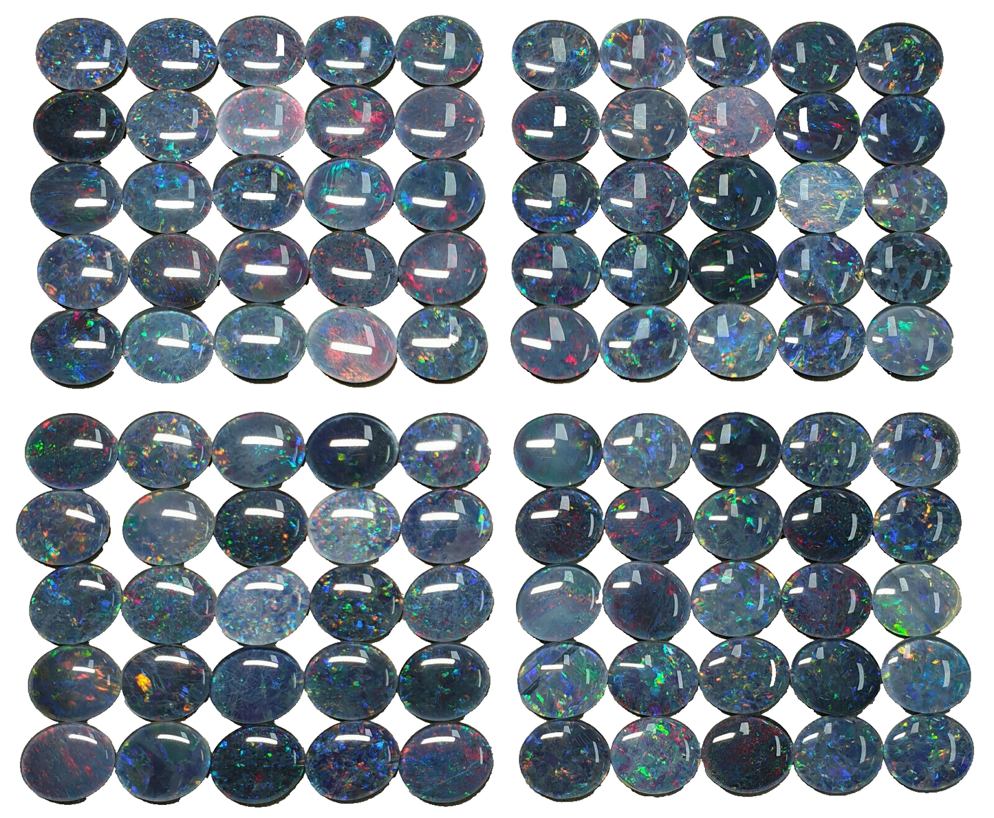 52181 - 25 Pcs 12x10mm Oval Cut Opal Triplets Made in Australia Natural Opal