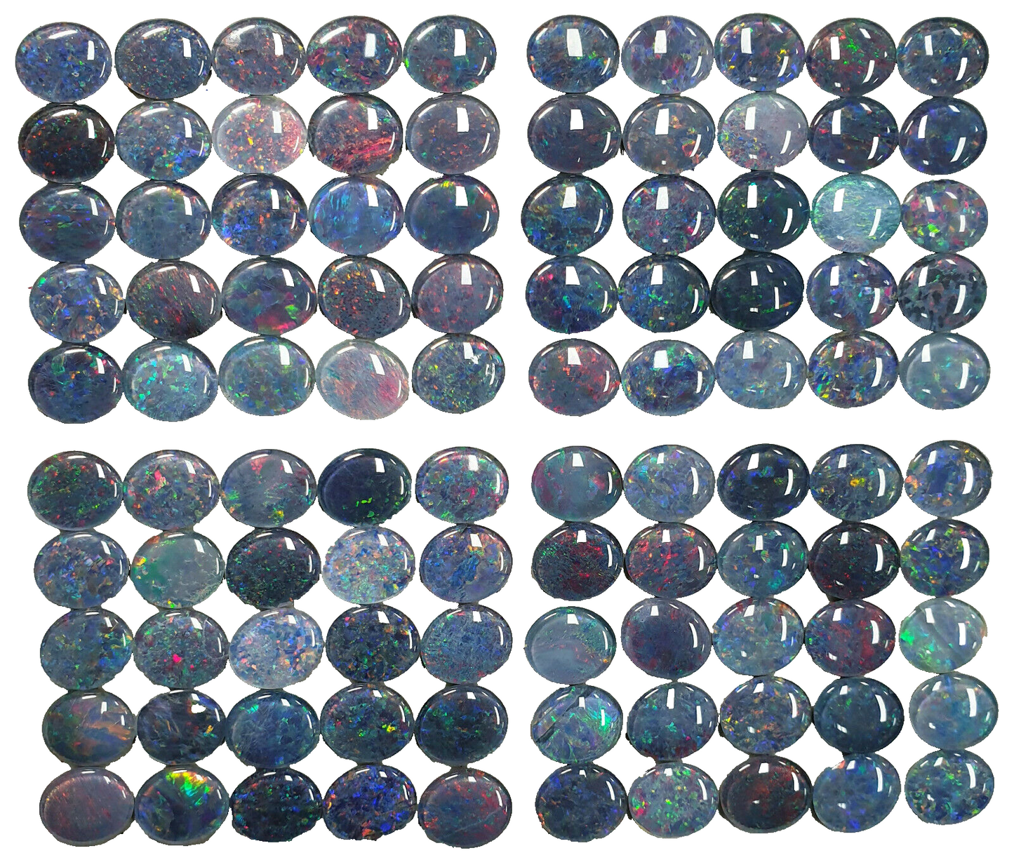 52181 - 25 Pcs 12x10mm Oval Cut Opal Triplets Made in Australia Natural Opal