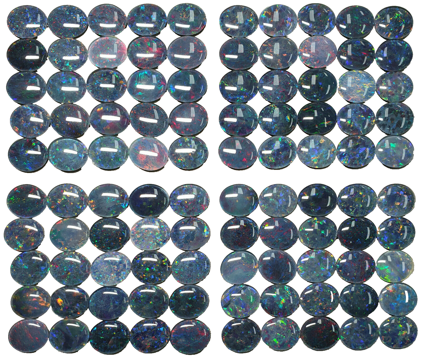 52181 - 25 Pcs 12x10mm Oval Cut Opal Triplets Made in Australia Natural Opal