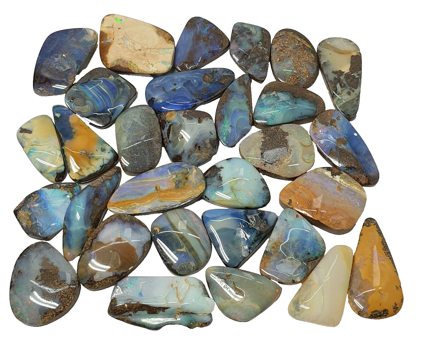 53540.0 - 30 Boulder Opal Free Cut Polished Faces 608.08 carats Large Sized