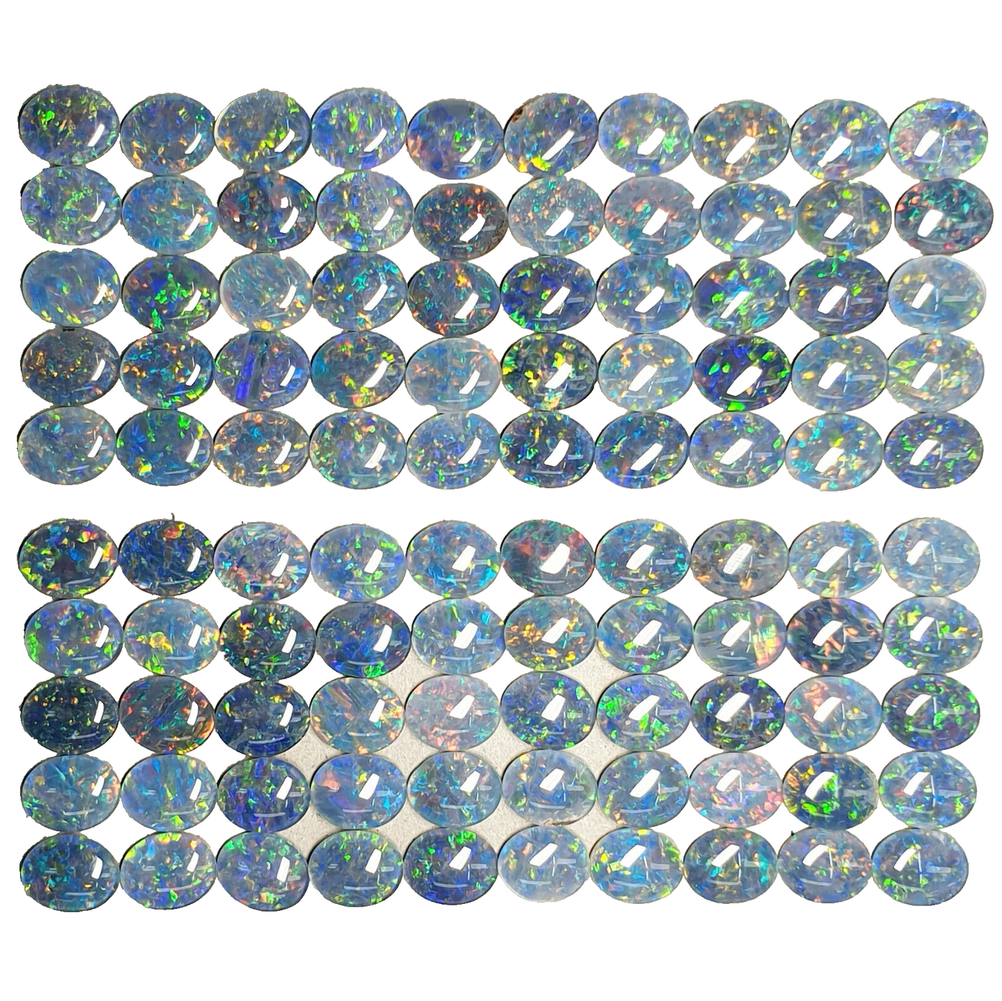 52182 - 50 Pcs 10x8 mm Oval Cut Opal Triplets Made in Australia Natural Opal