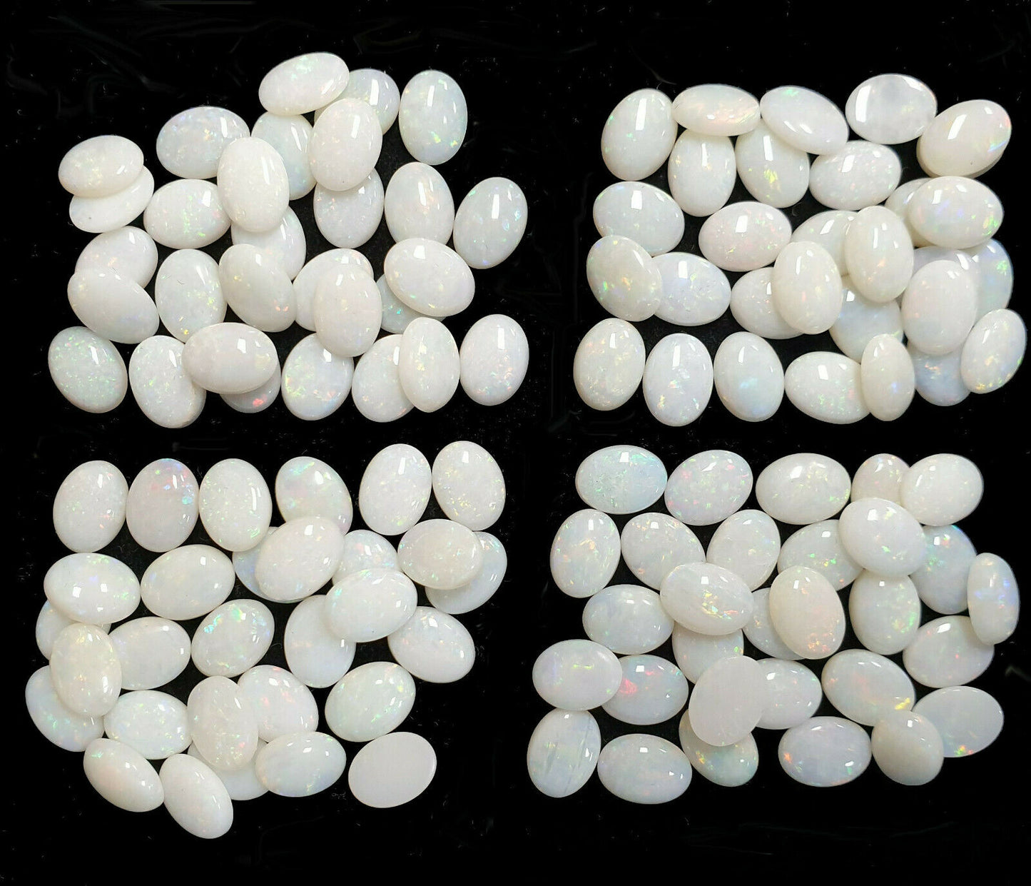 52251 - 30 Australian Earth Mined Coober Pedy Solid White Opals 8x6 mm Oval Cut