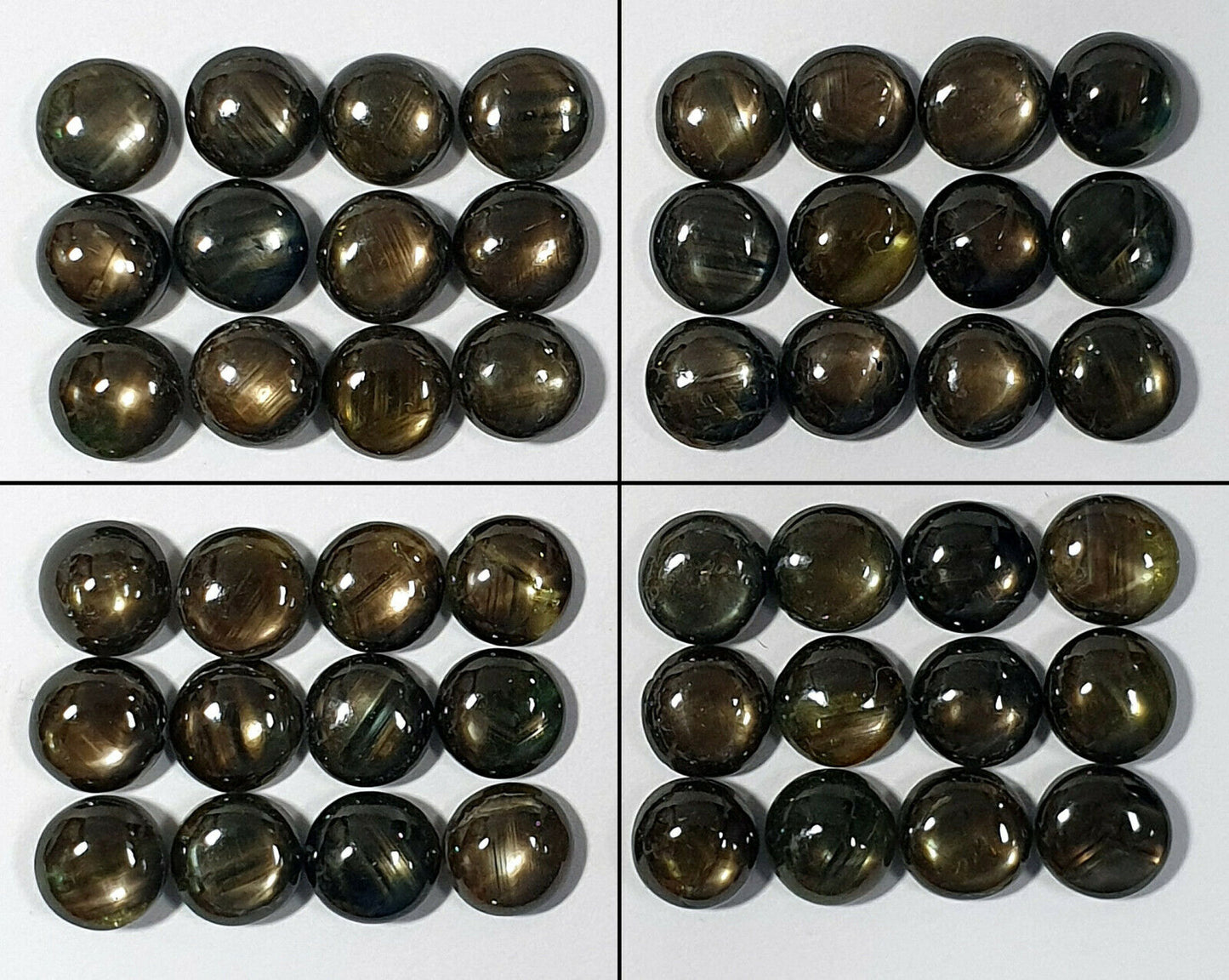 11551 - Wholesale Lot of 12 Round Cut 5.75 mm Australian Black Star Sapphires