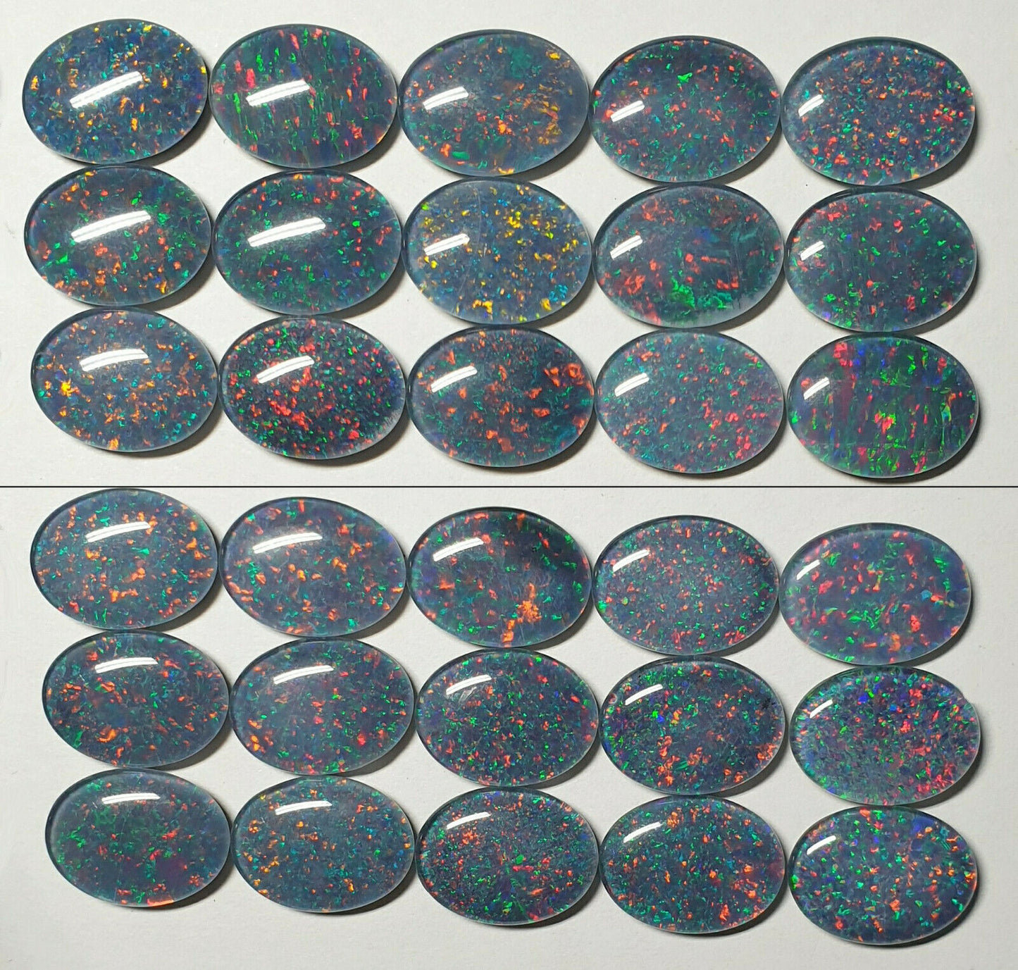 53495 - 15 Pieces 16 x 12 mm Oval Cut Opal Triplets Australia Made Natural Opal
