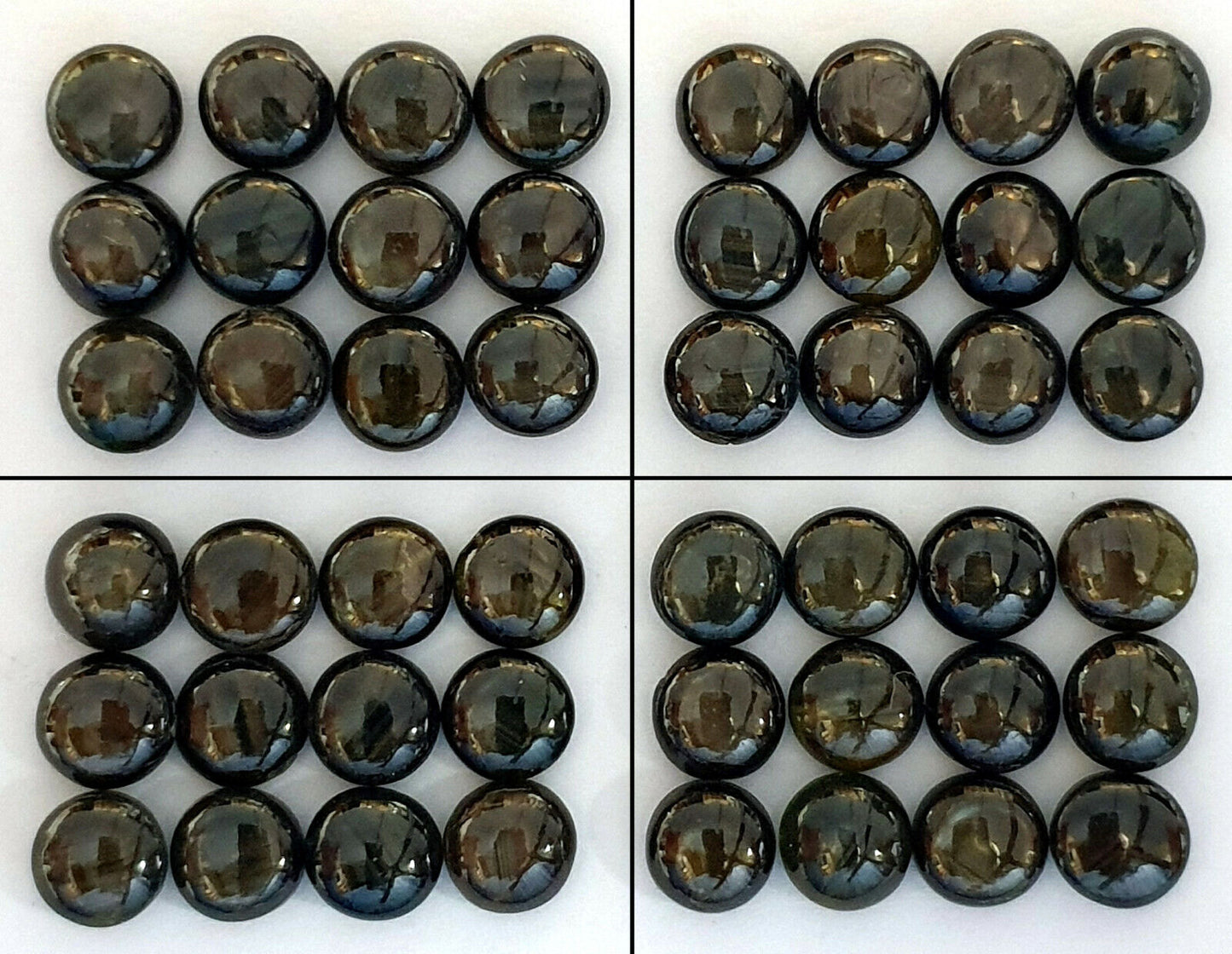 11551 - Wholesale Lot of 12 Round Cut 5.75 mm Australian Black Star Sapphires
