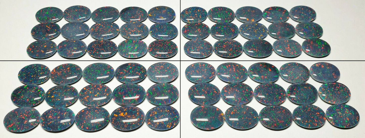 53495 - 15 Pieces 16 x 12 mm Oval Cut Opal Triplets Australia Made Natural Opal