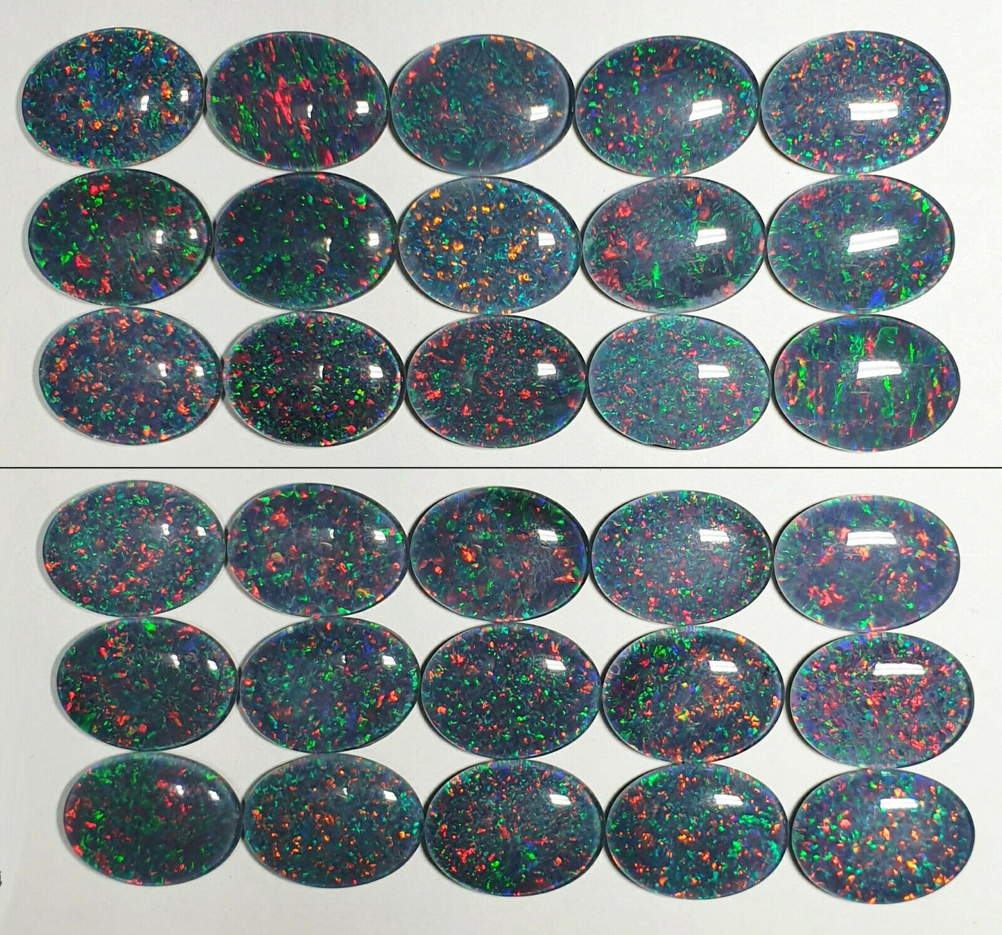 53495 - 15 Pieces 16 x 12 mm Oval Cut Opal Triplets Australia Made Natural Opal