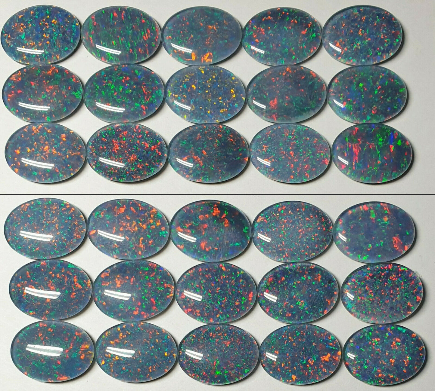 53495 - 15 Pieces 16 x 12 mm Oval Cut Opal Triplets Australia Made Natural Opal