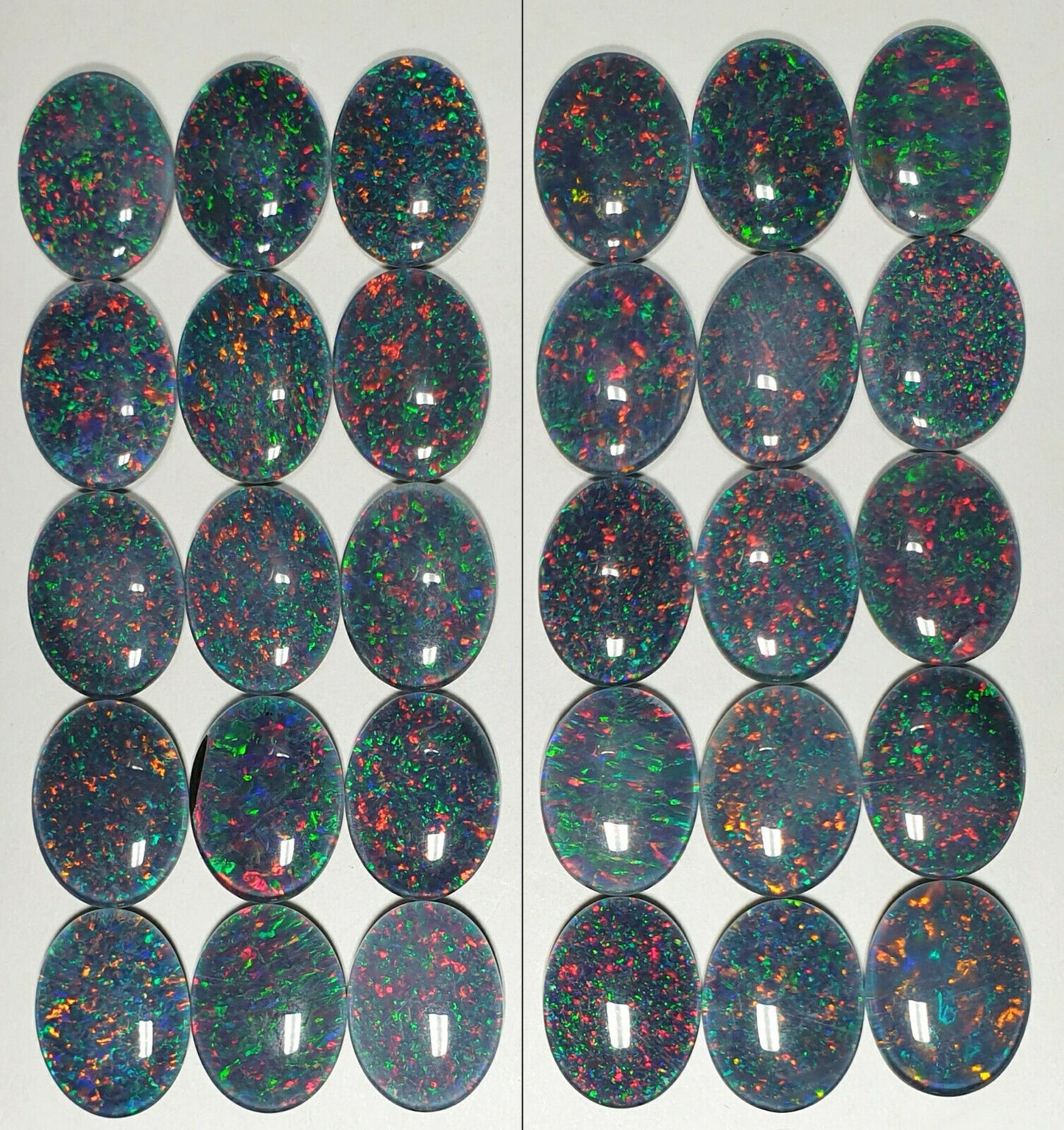53495 - 15 Pieces 16 x 12 mm Oval Cut Opal Triplets Australia Made Natural Opal