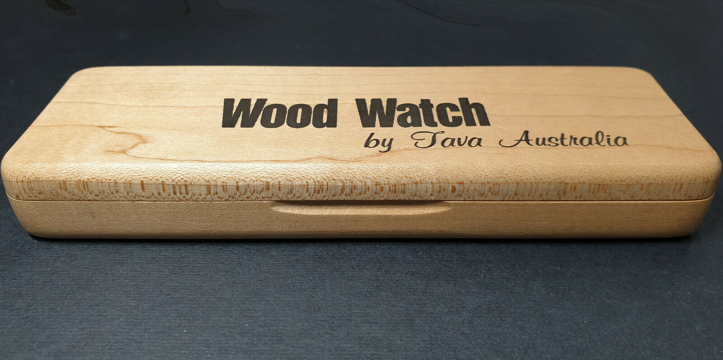 52215 - 1980's His 'n Hers Wood Watch with Timber Case Face and Presentation Box