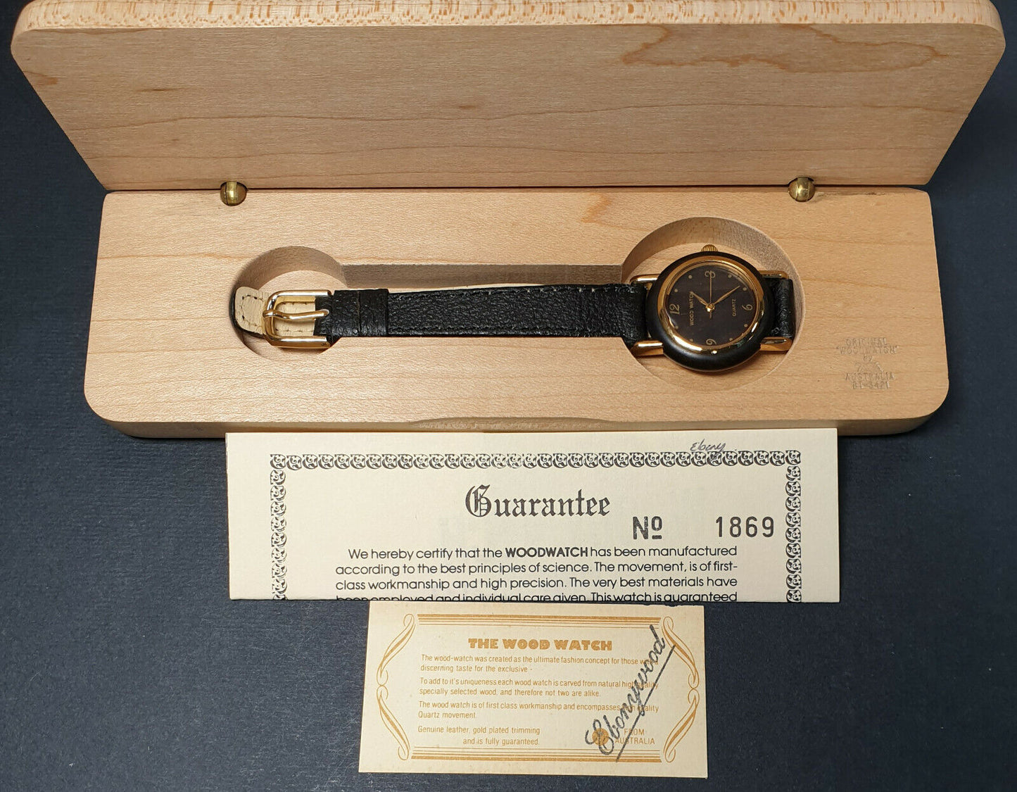52215 - 1980's His 'n Hers Wood Watch with Timber Case Face and Presentation Box